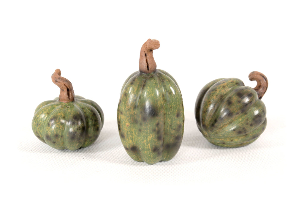 Set of 3 Pumpkins Green miniature Trejo