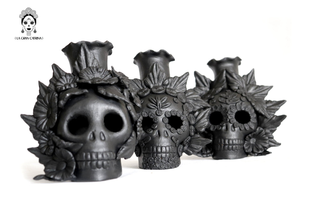Set 3 Candleholder Negos Clay Flowers Caladas - 6.5 in. Brenda Capula