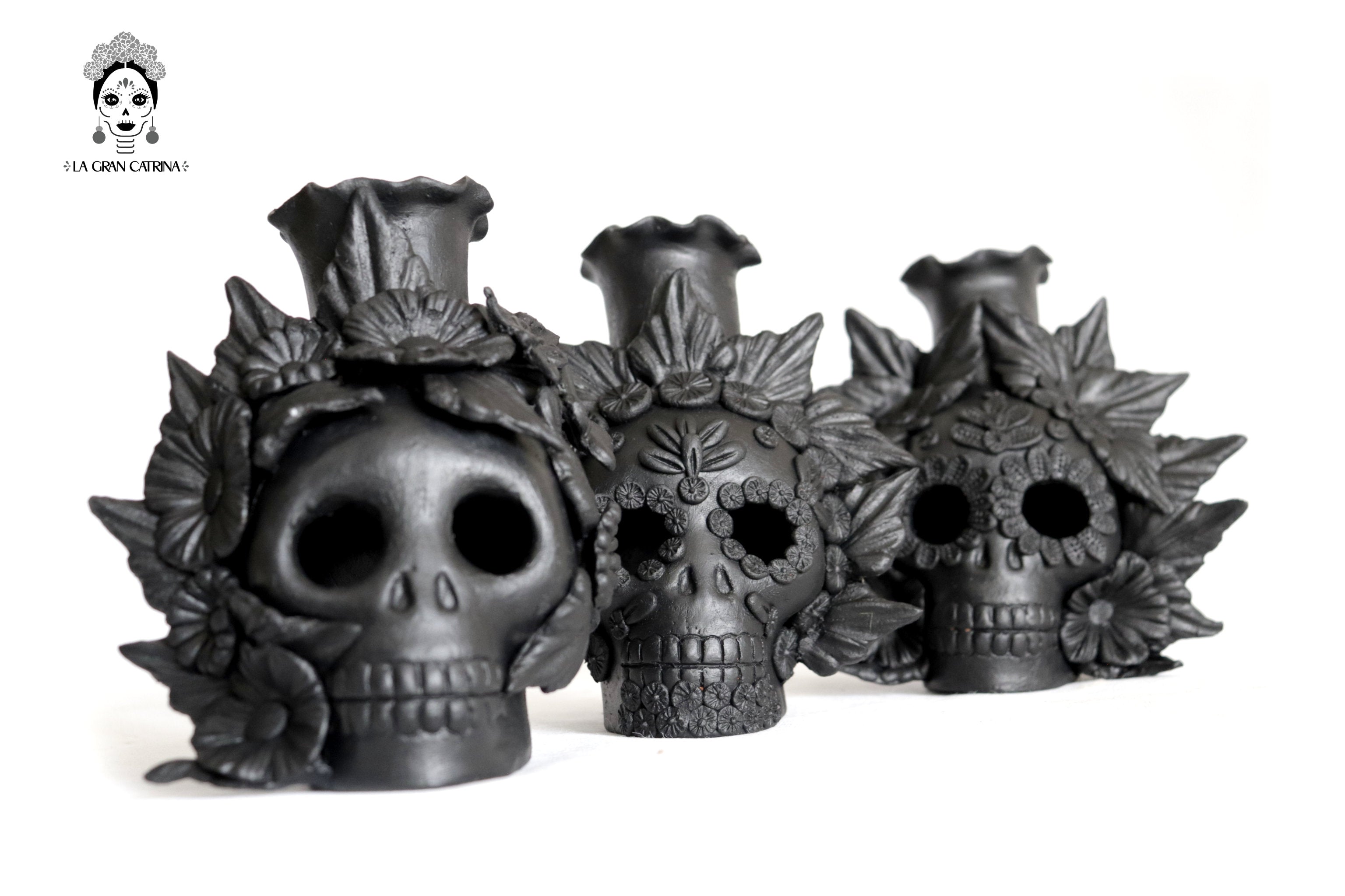 Set 3 Candleholder Negos Clay Flowers Caladas - 6.5 in. Brenda Capula