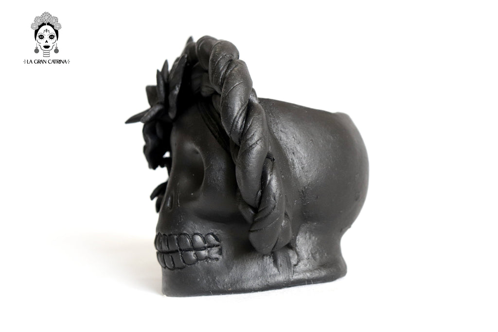Set 3 Skulls Blacks with Trenza Clay 6.3 in. Brenda Capula