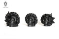 Set 3 Skulls Blacks with Trenza Clay 6.3 in. Brenda Capula