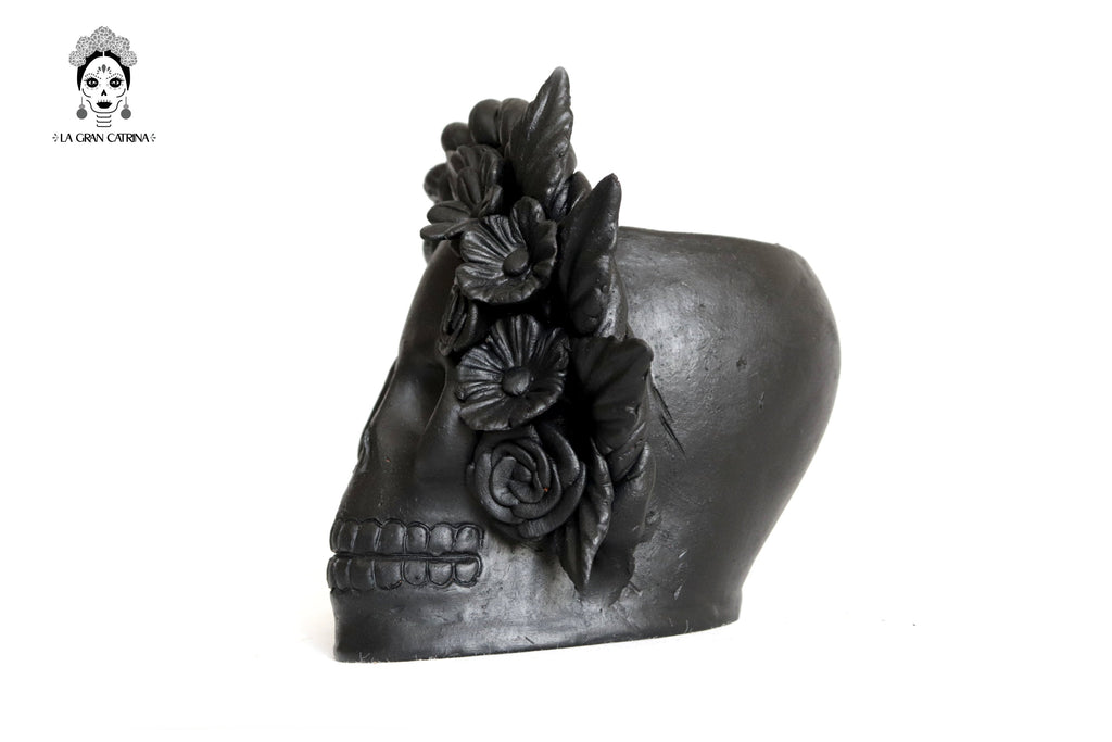 Set 3 Skulls Blacks with Trenza Clay 7 in. Brenda Capula
