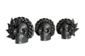 Set 3 Skulls Blacks with Trenza Clay 7 in. Brenda Capula