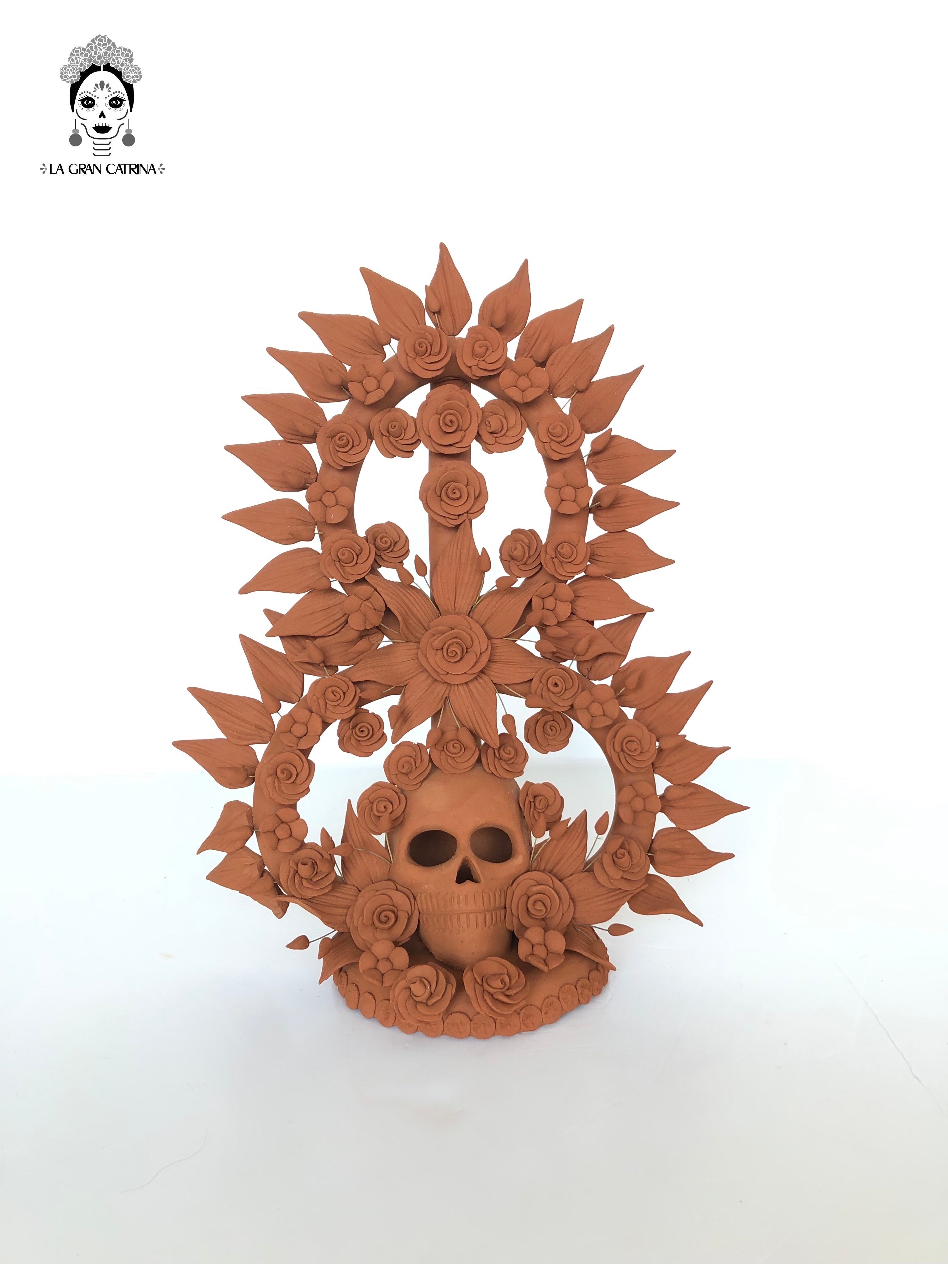 Offering of Skull - Natural Clay 16.1 in. Pery