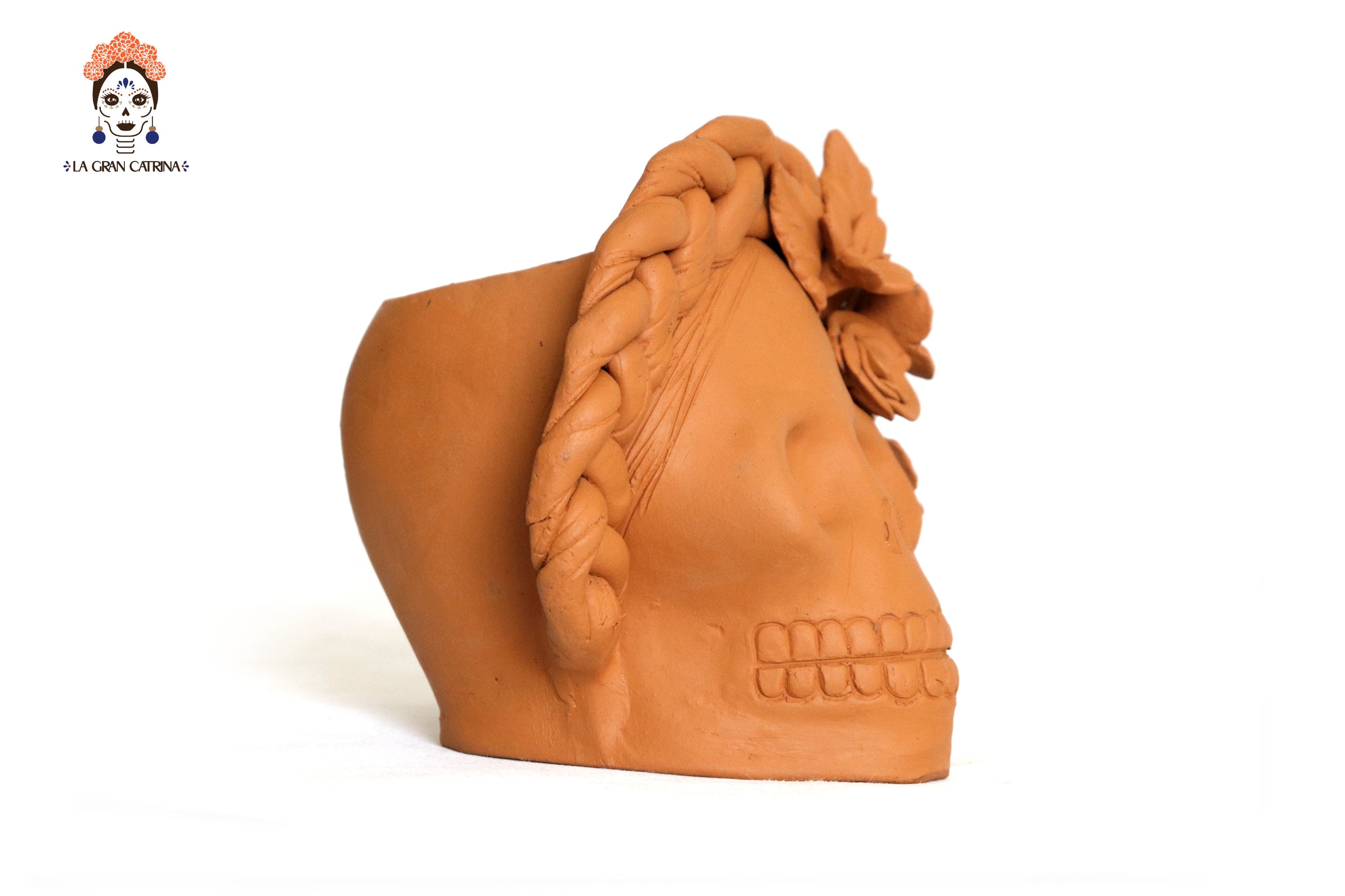 Trio of skulls - Planters medium orange Brenda Capula
