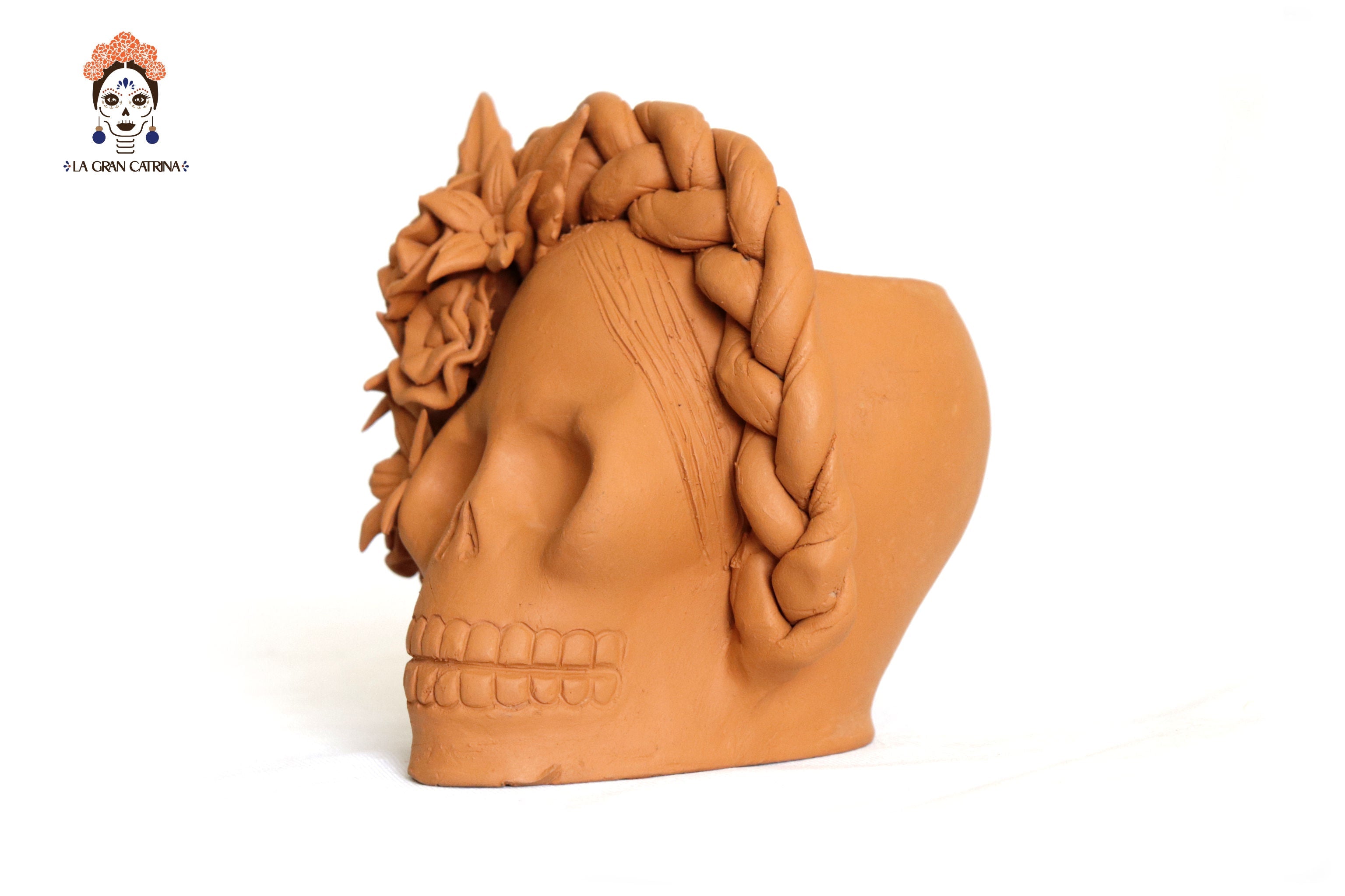 Trio of skulls - Planters medium orange Brenda Capula
