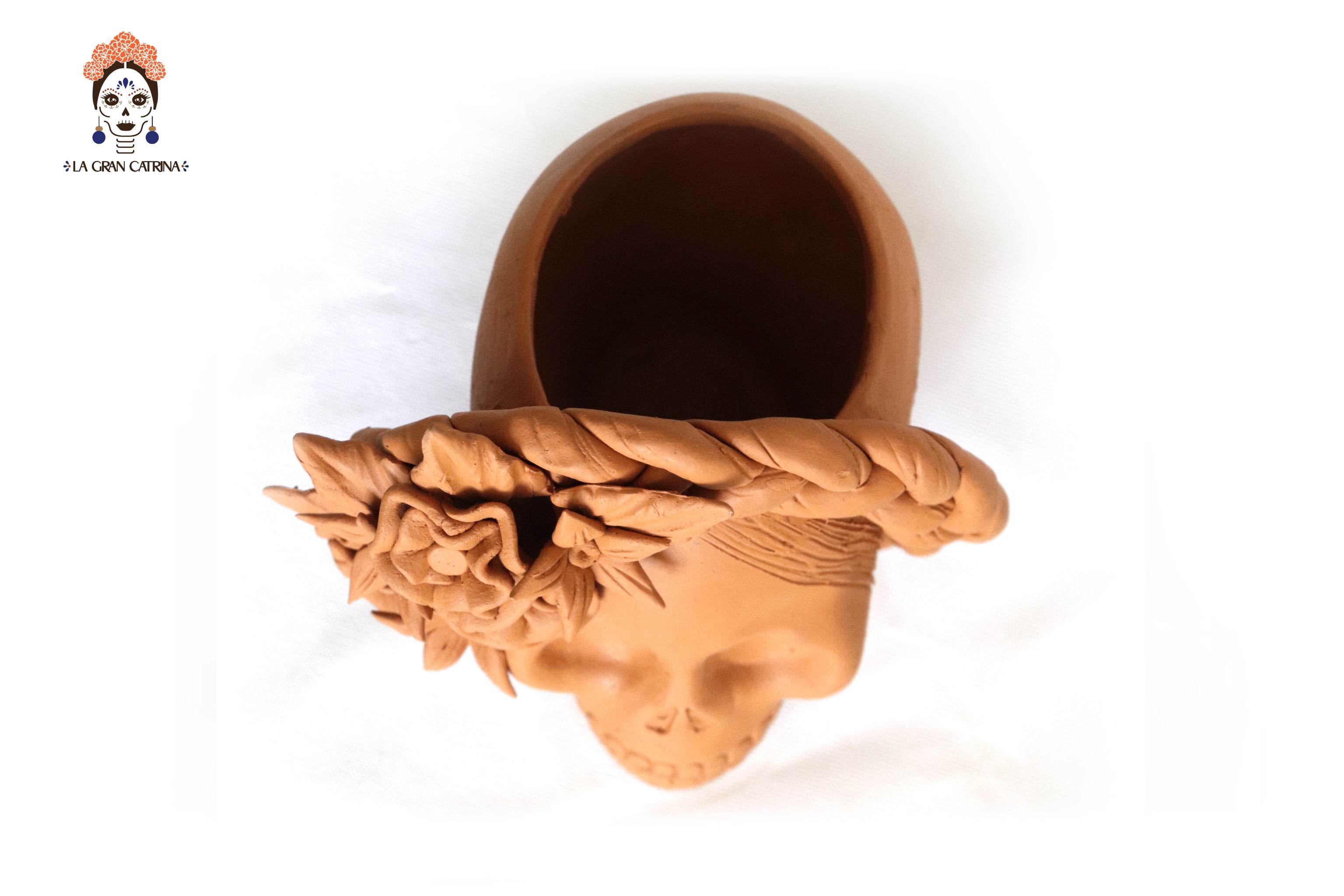 Trio of skulls - Planters medium orange Brenda Capula