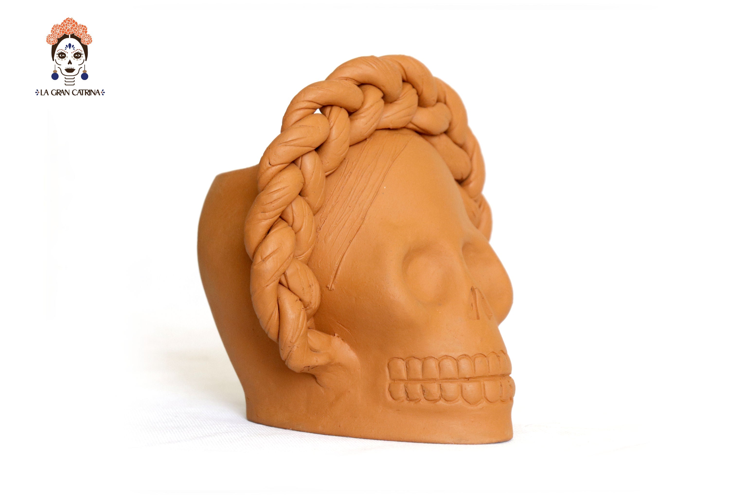 Trio of skulls - Planters medium orange Brenda Capula