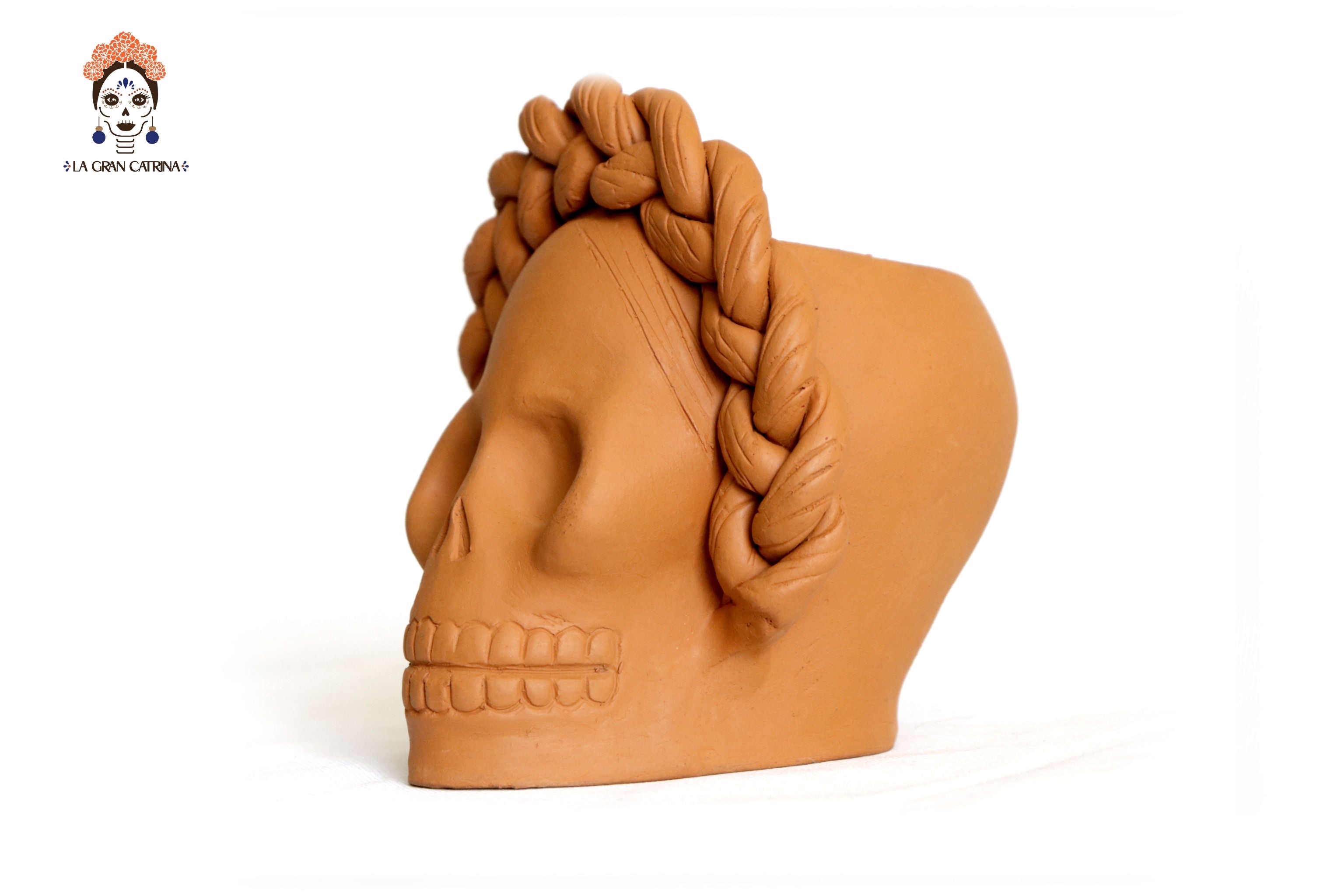 Trio of skulls - Planters medium orange Brenda Capula
