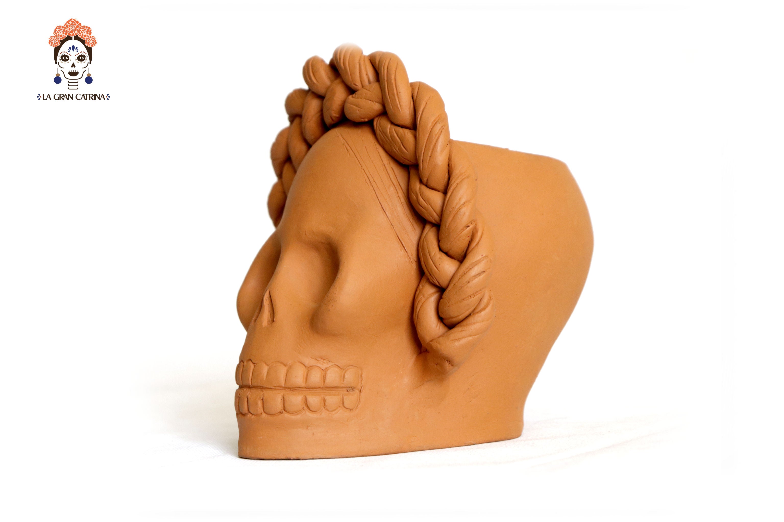 Trio of skulls - Planters medium orange Brenda Capula