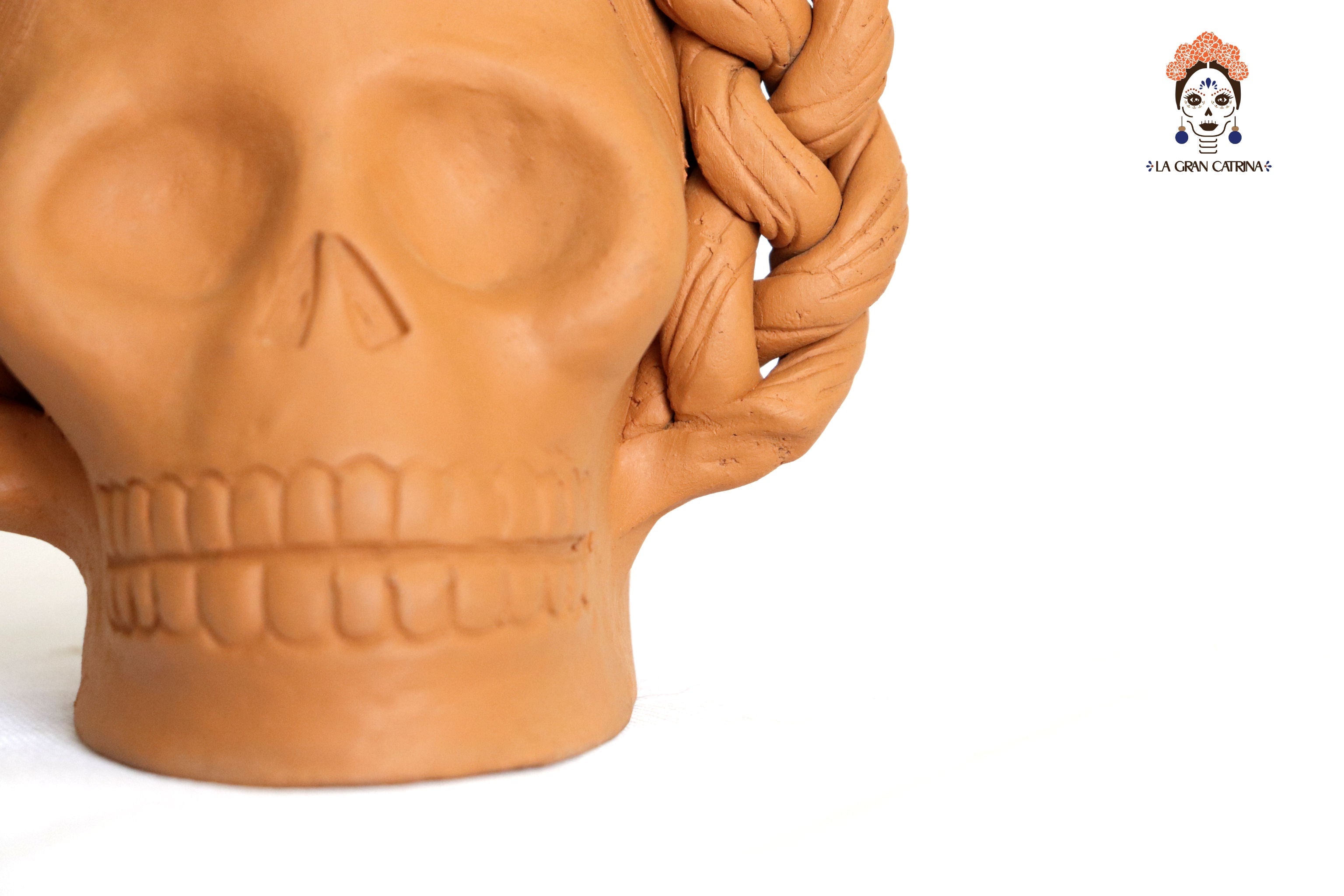 Trio of skulls - Planters medium orange Brenda Capula