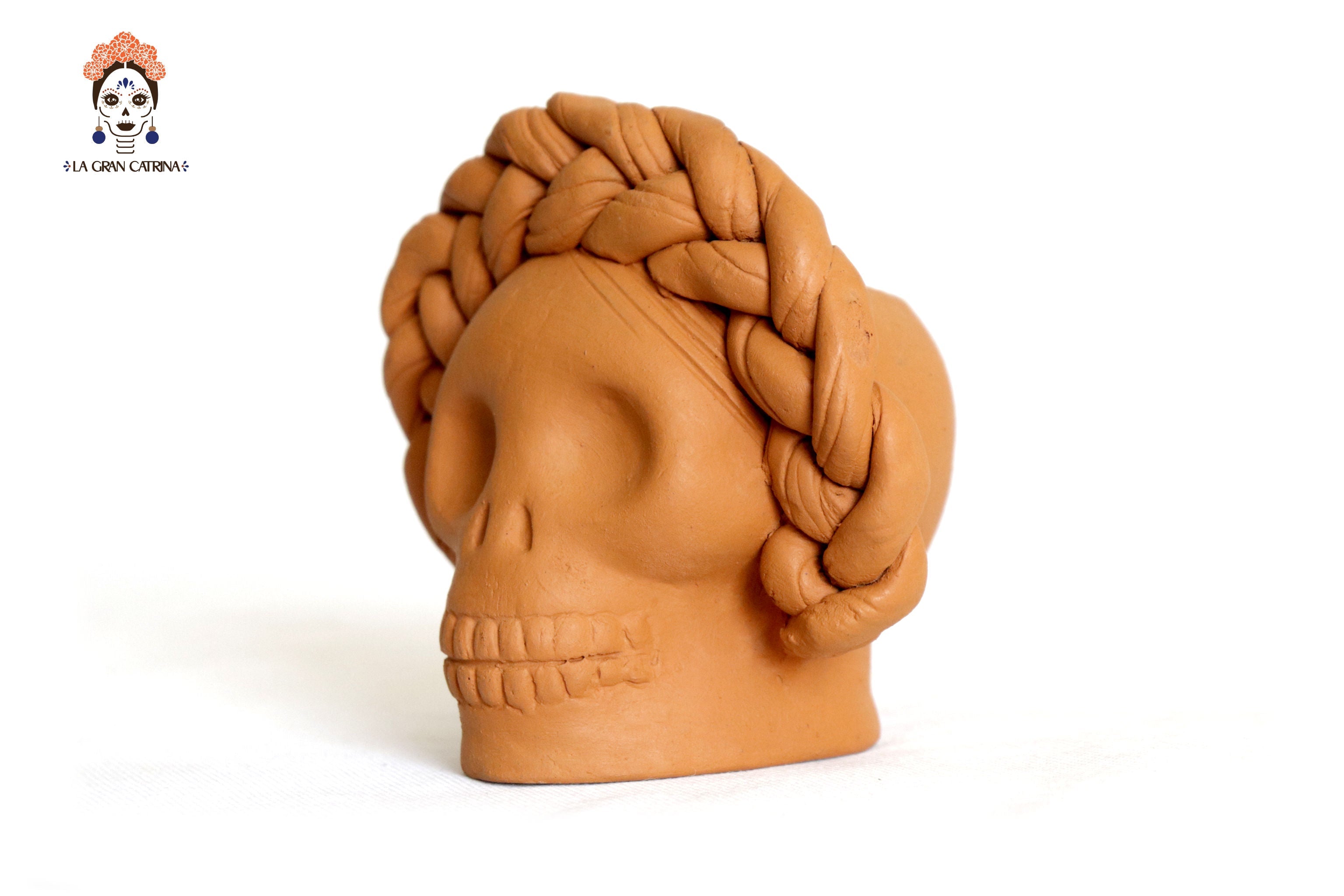 Planter of skulls small orange of topknot Brenda Capula