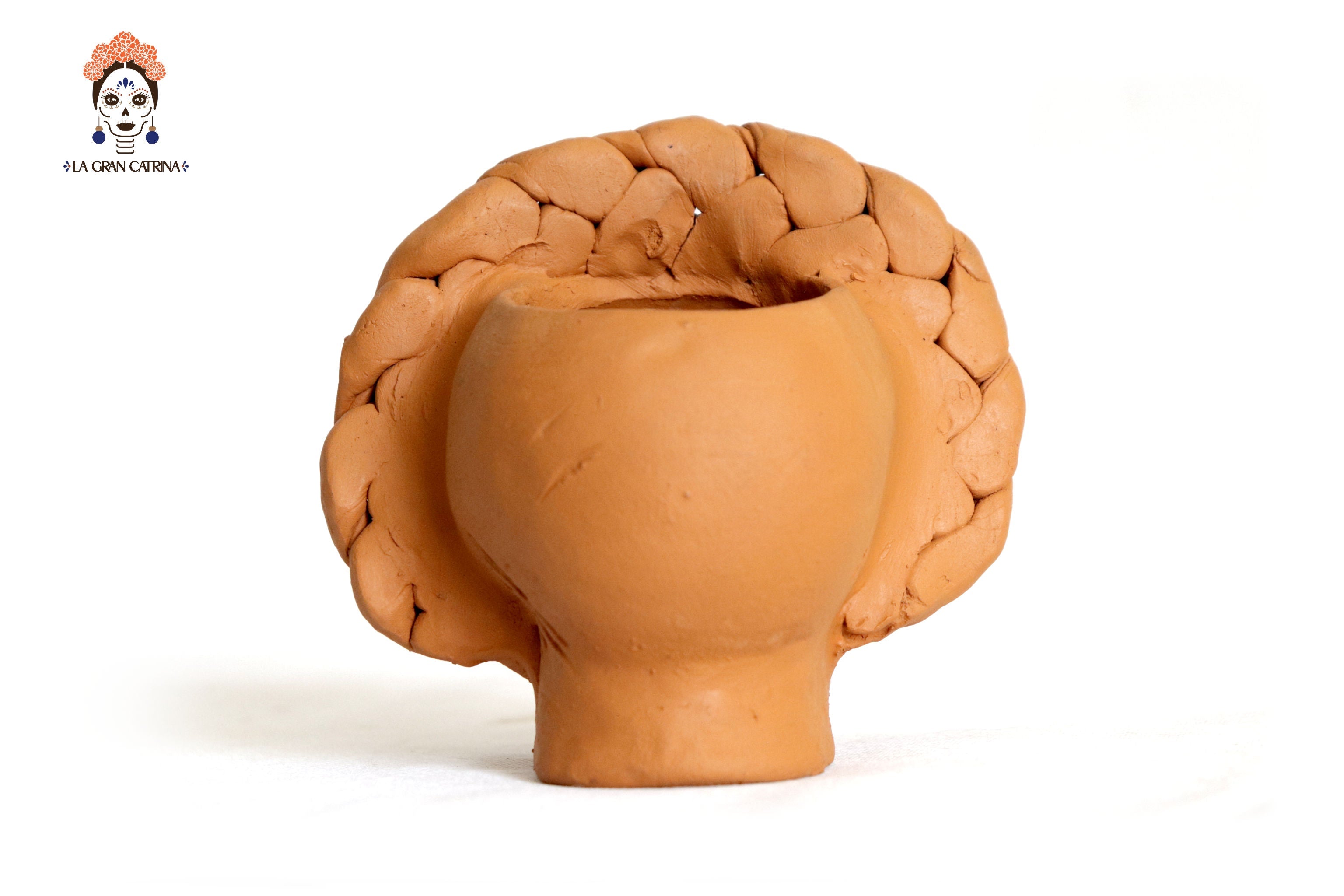 Planter of skulls small orange of topknot Brenda Capula