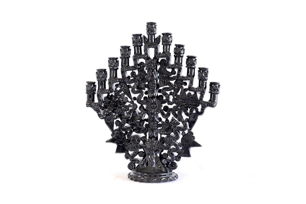 Candleholder black of 11-Candle - 11.8 in. Tereri