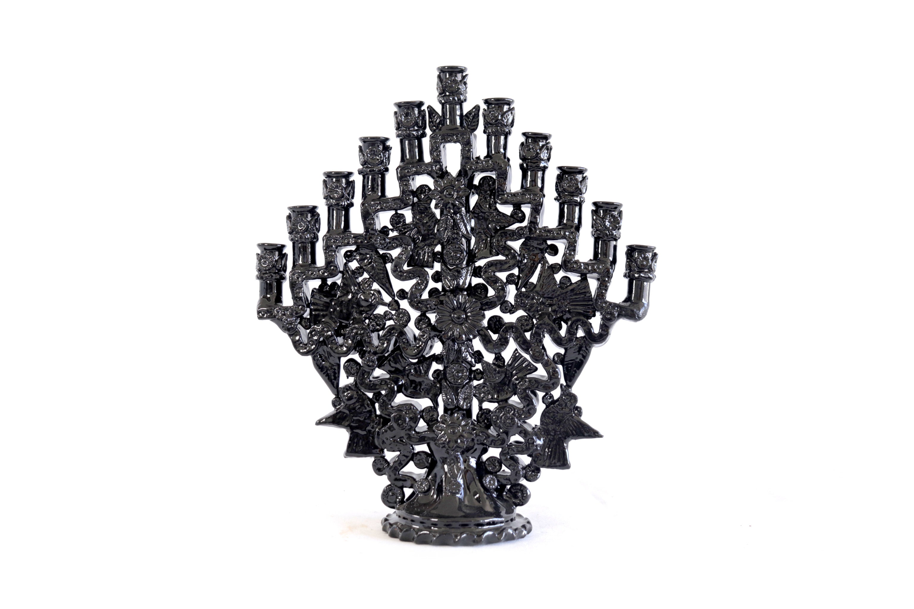 Candleholder black of 11-Candle - 11.8 in. Tereri