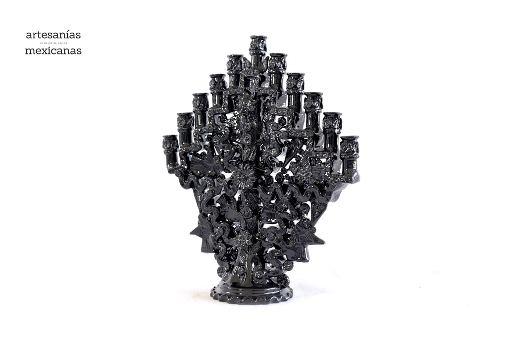 Candleholder black of 11-Candle - 11.8 in. Tereri