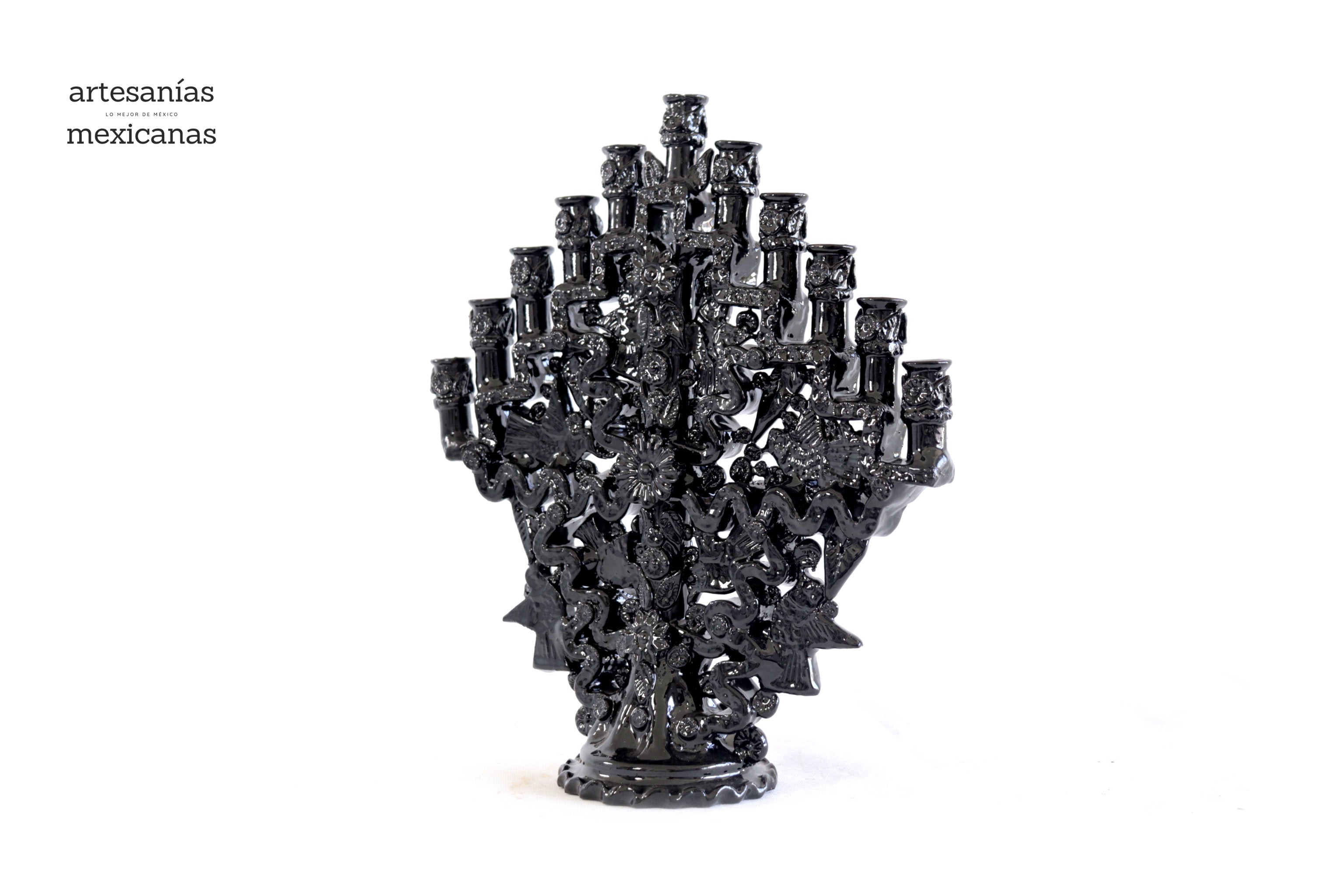 Candleholder black of 11-Candle - 11.8 in. Tereri