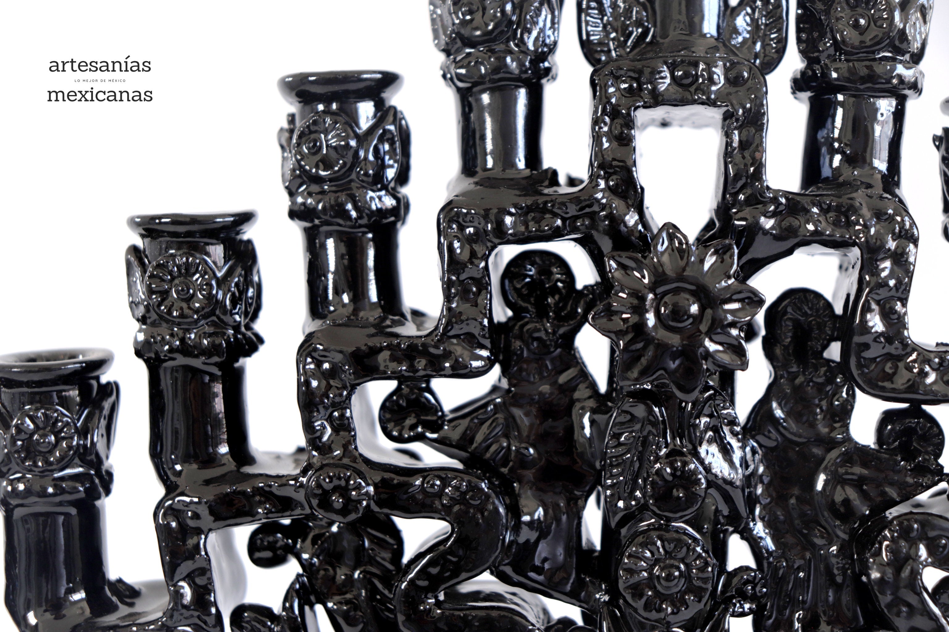 Candleholder black of 11-Candle - 11.8 in. Tereri