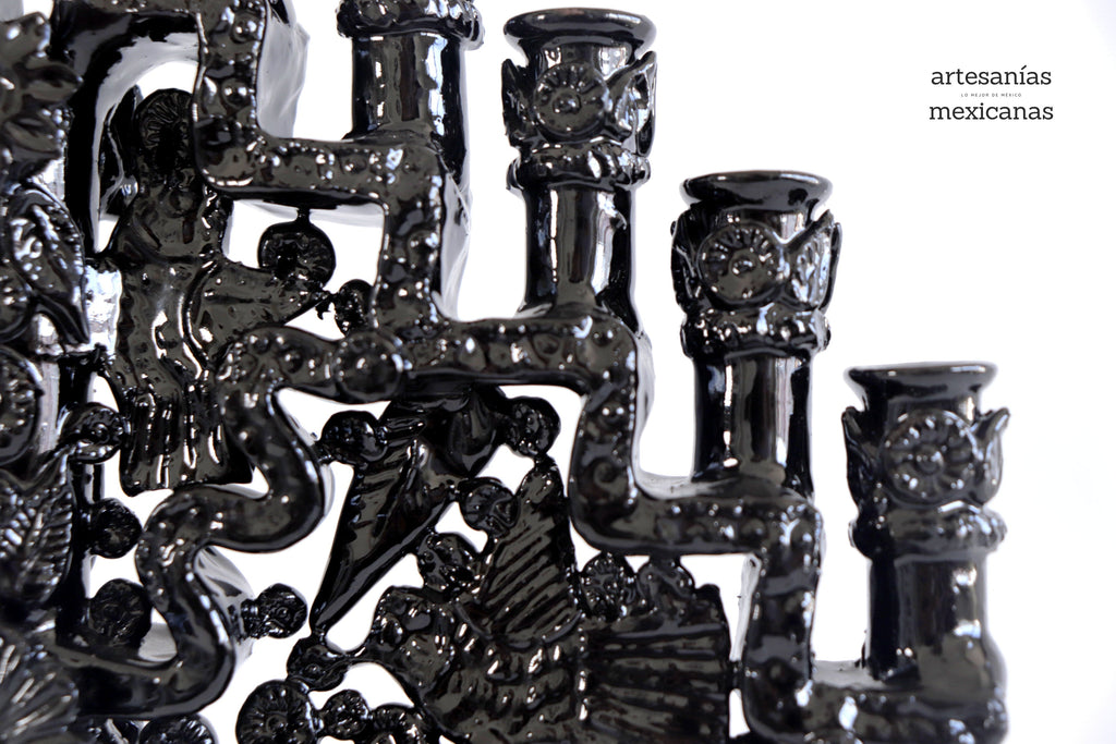 Candleholder black of 11-Candle - 11.8 in. Tereri
