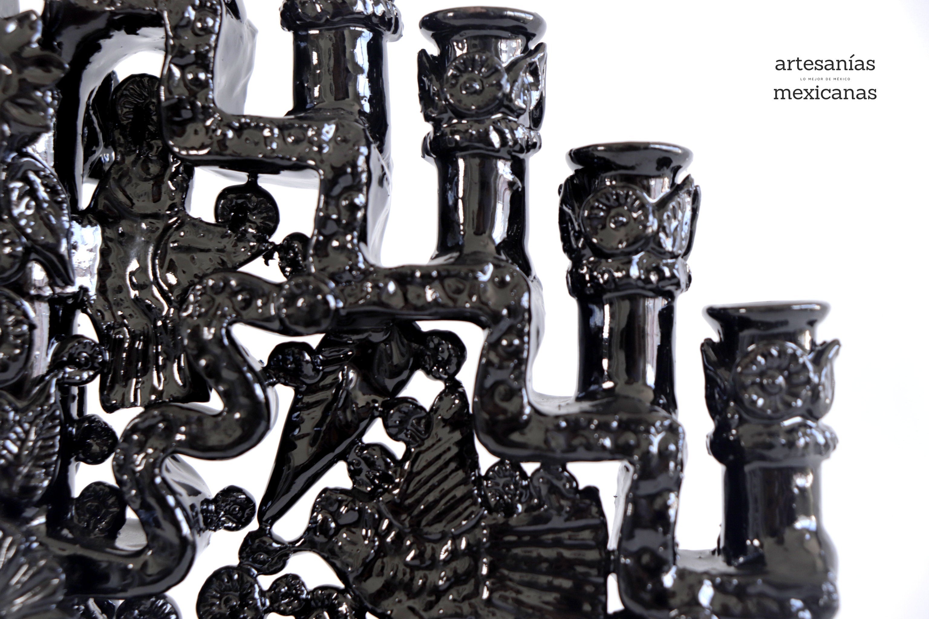 Candleholder black of 11-Candle - 11.8 in. Tereri