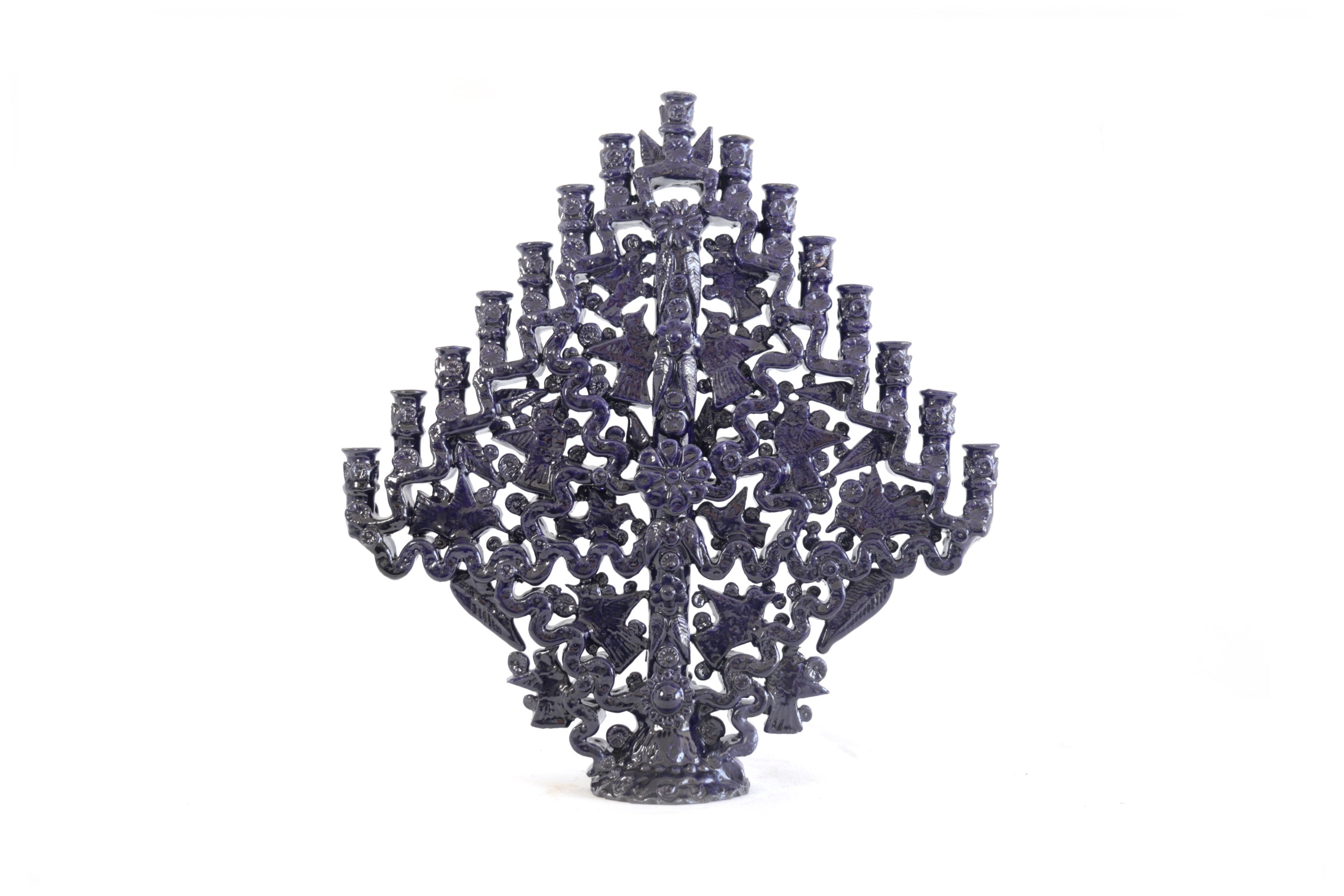 Candleholder Blue 15-Candle - 15 in. Tereri