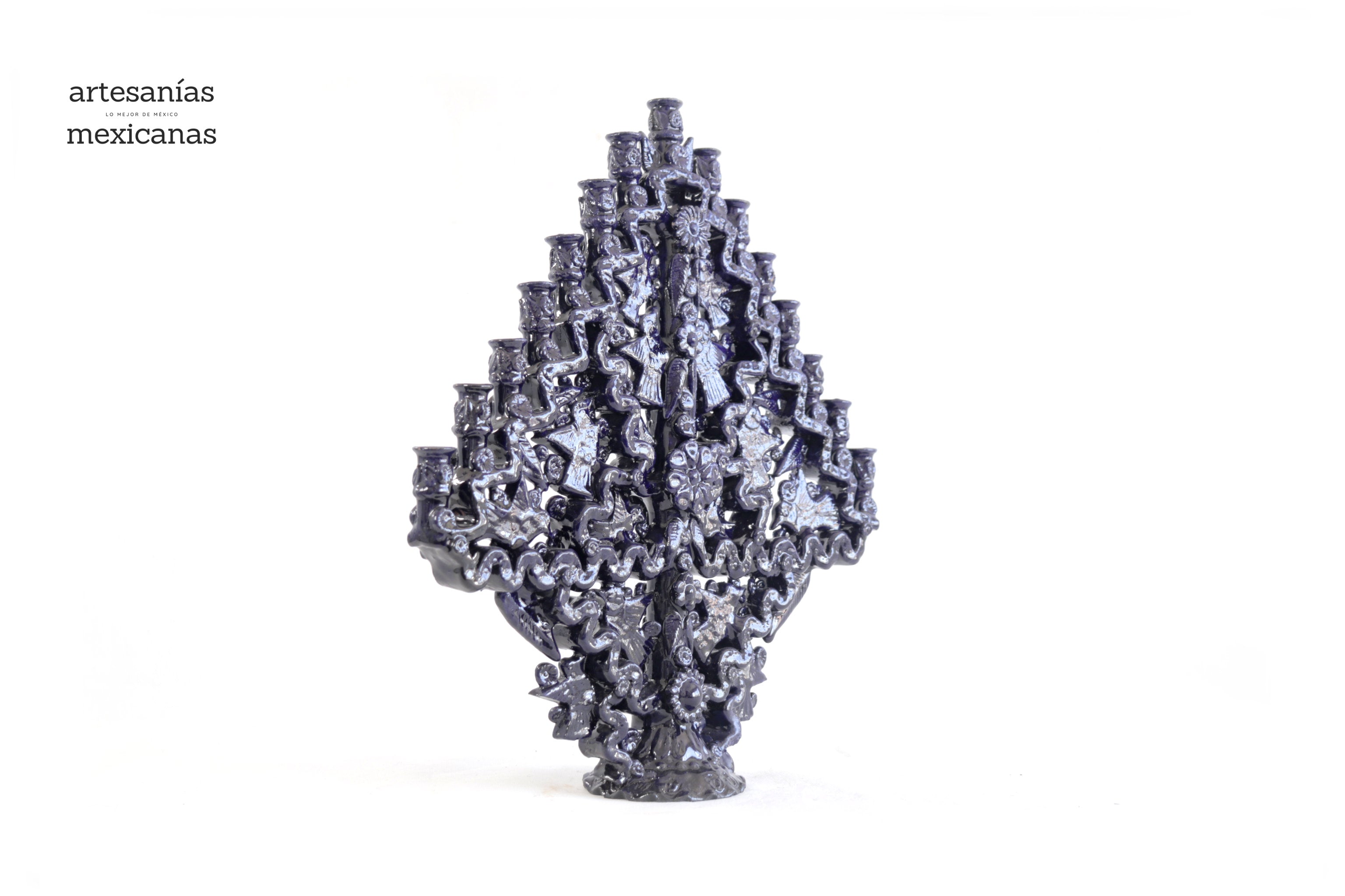 Candleholder Blue 15-Candle - 15 in. Tereri