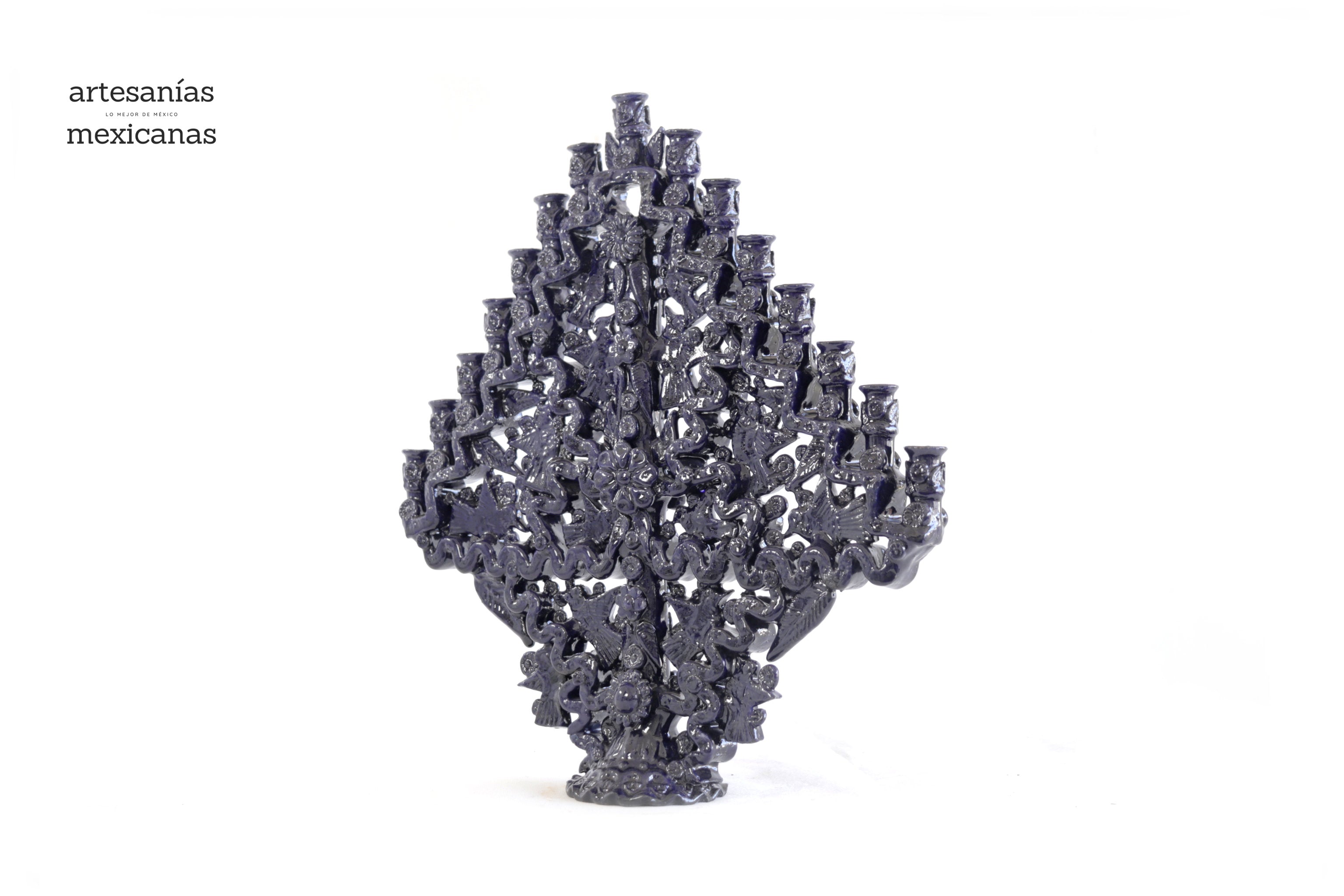 Candleholder Blue 15-Candle - 15 in. Tereri
