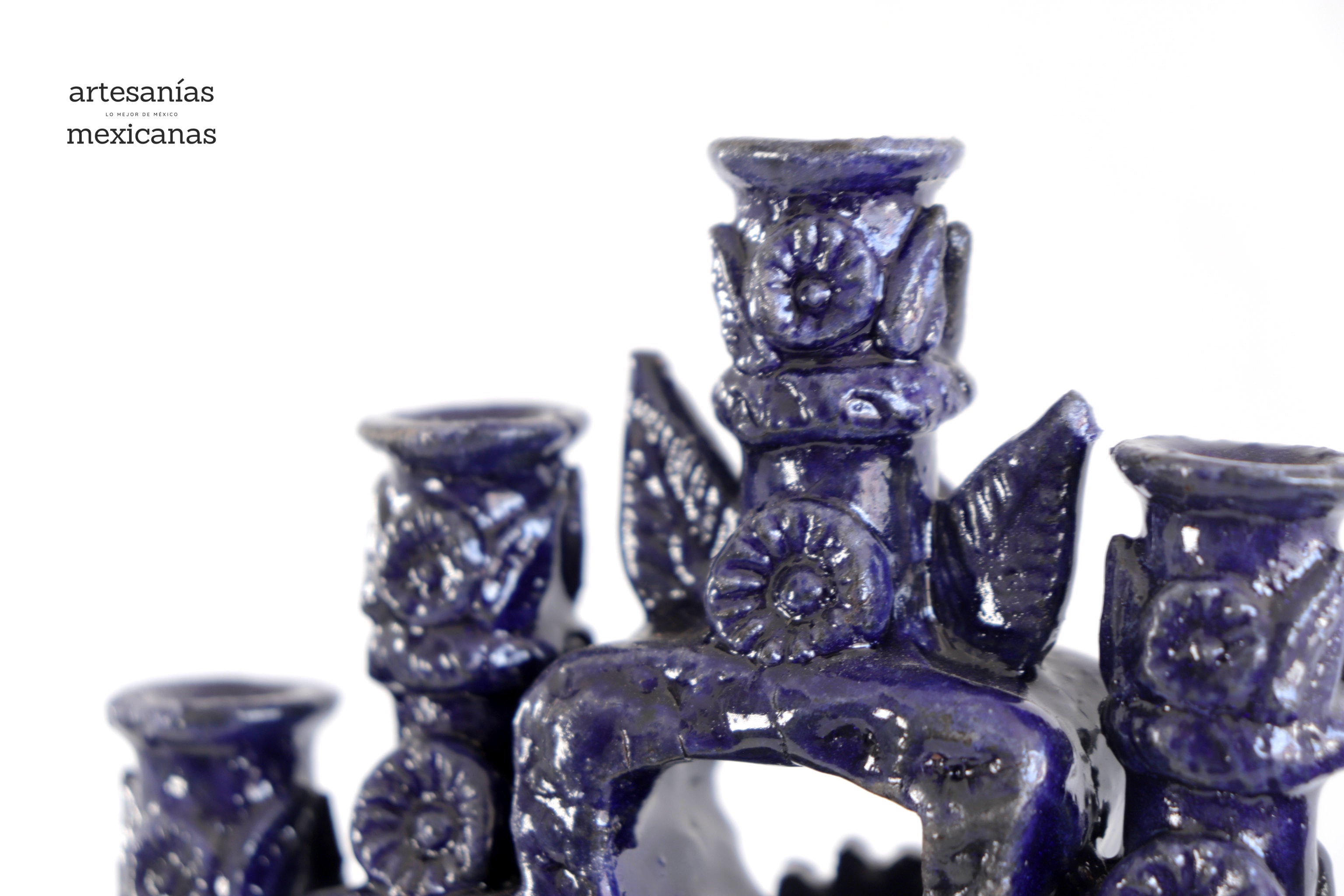 Candleholder Blue 15-Candle - 15 in. Tereri