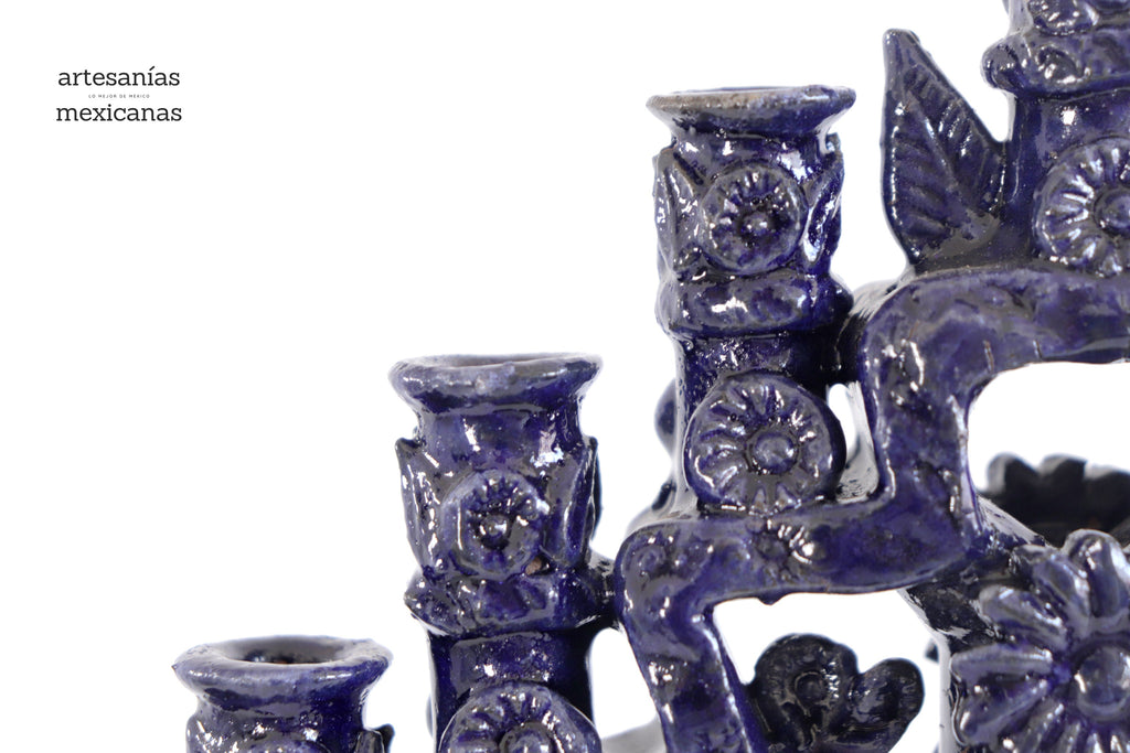 Candleholder Blue 15-Candle - 15 in. Tereri