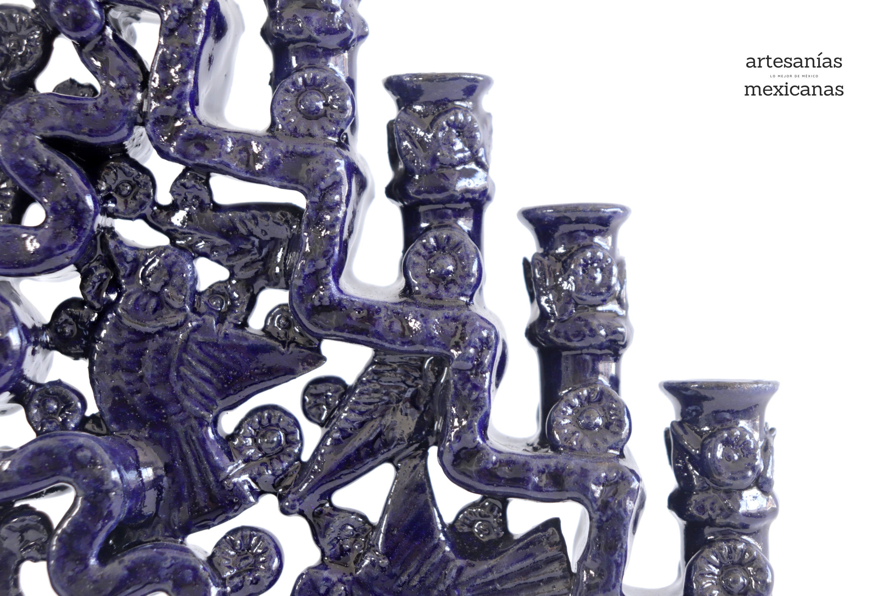 Candleholder Blue 15-Candle - 15 in. Tereri