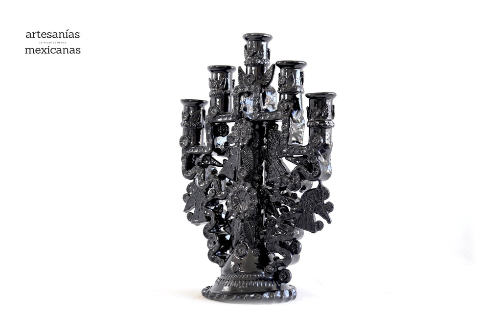 Candleholder of 5-Candle black - 10.2 in. Tereri
