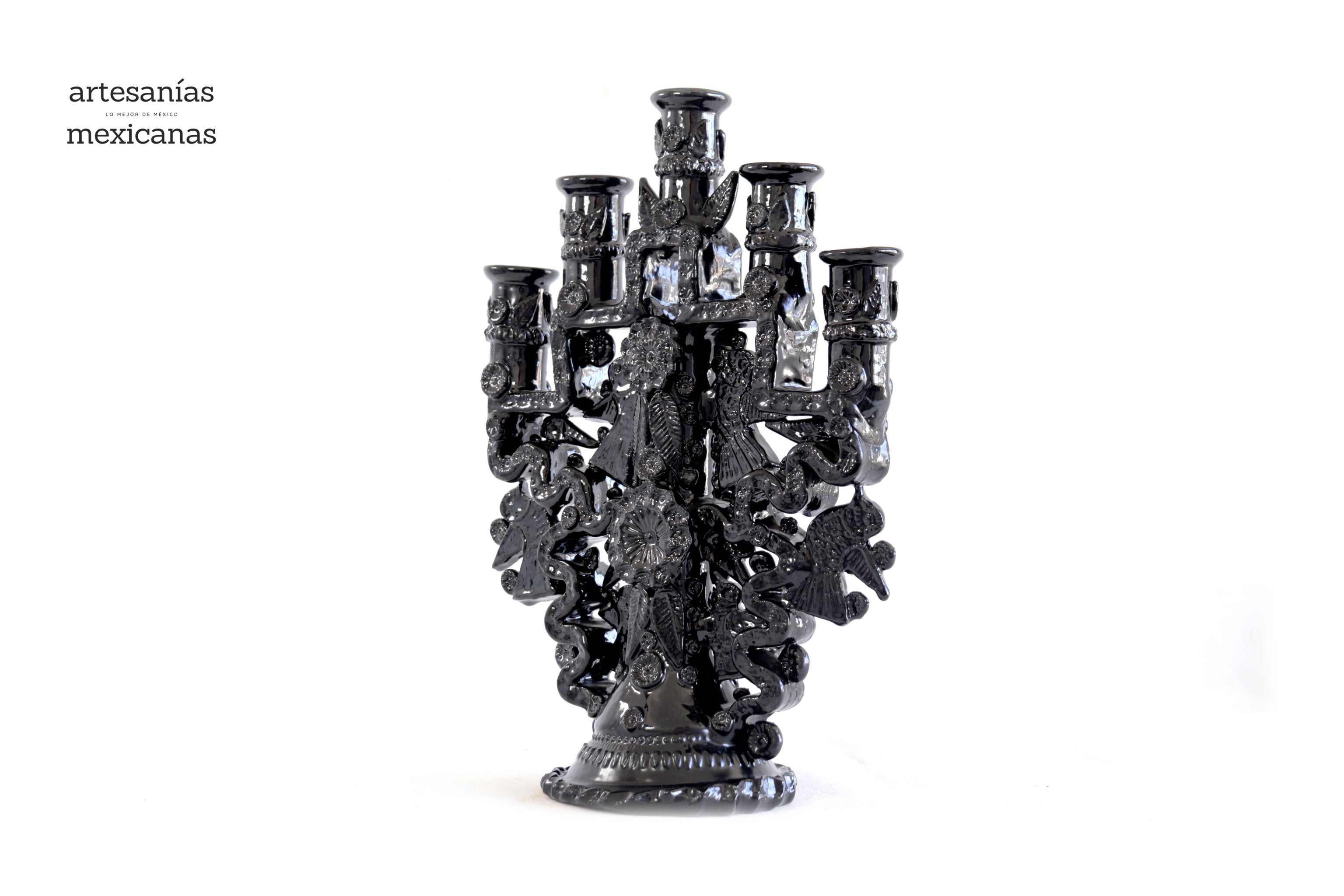 Candleholder of 5-Candle black - 10.2 in. Tereri