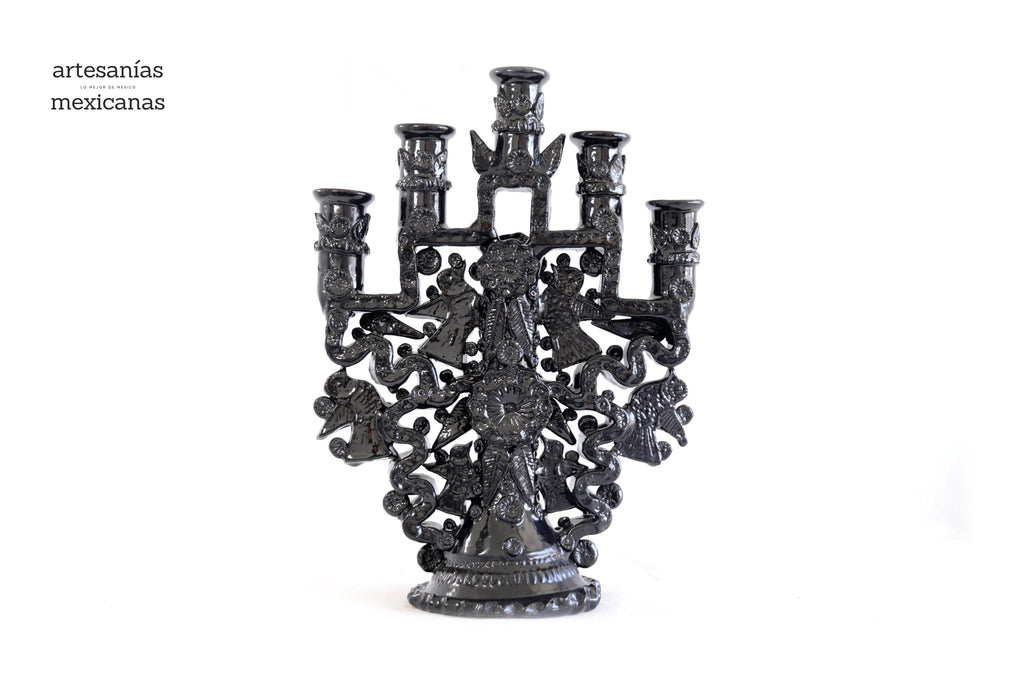 Candleholder of 5-Candle black - 10.2 in. Tereri