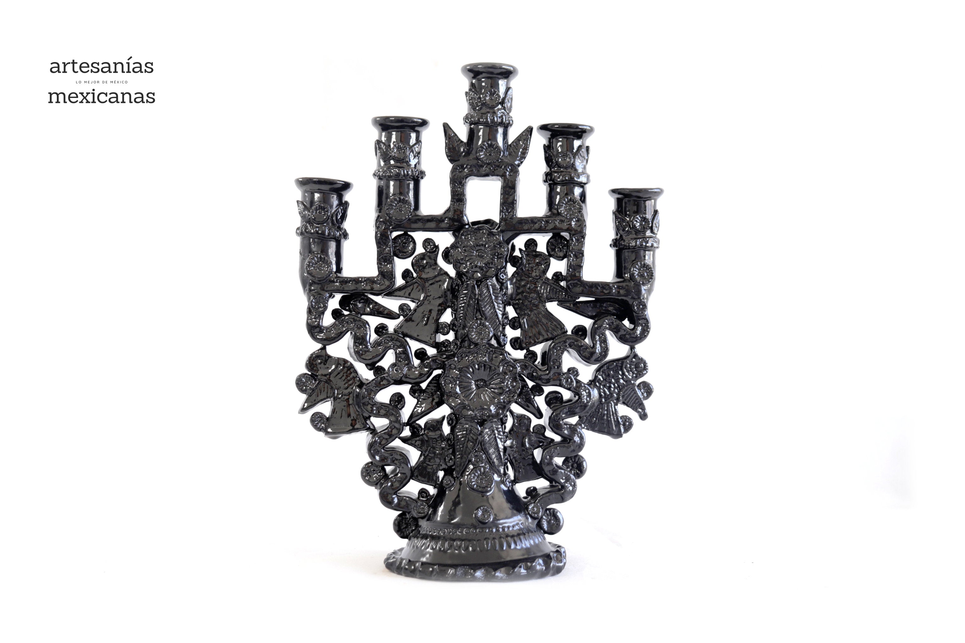 Candleholder of 5-Candle black - 10.2 in. Tereri