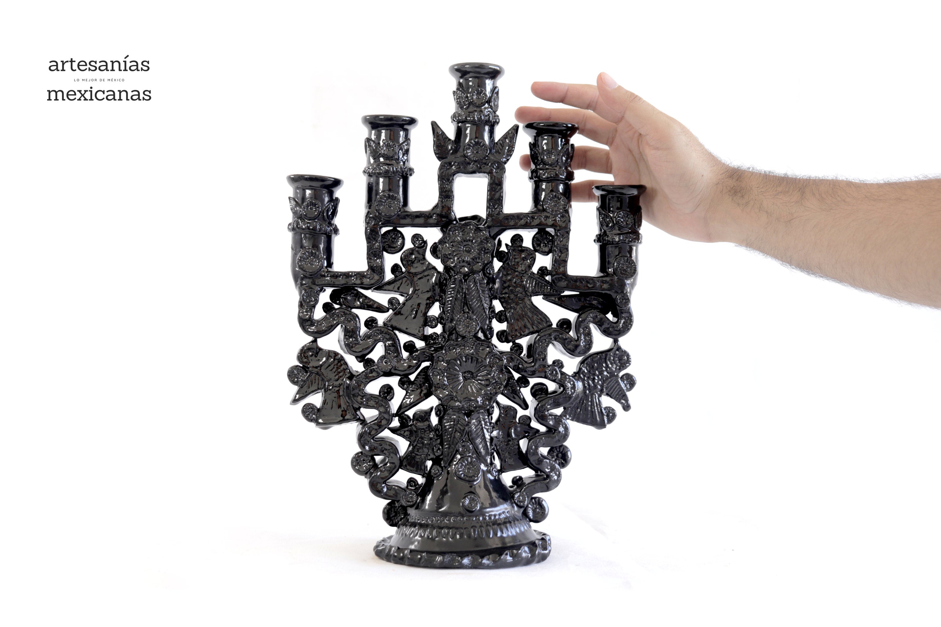 Candleholder of 5-Candle black - 10.2 in. Tereri