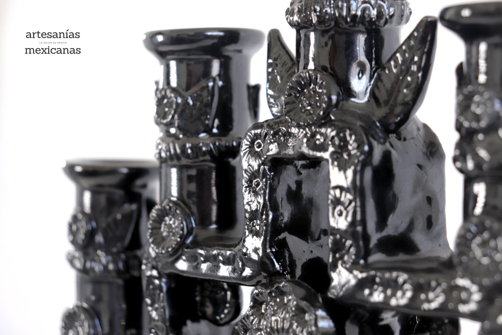 Candleholder of 5-Candle black - 10.2 in. Tereri