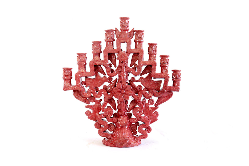 Candleholder red of 9 candles - 7 in. - Made to Order Tereri
