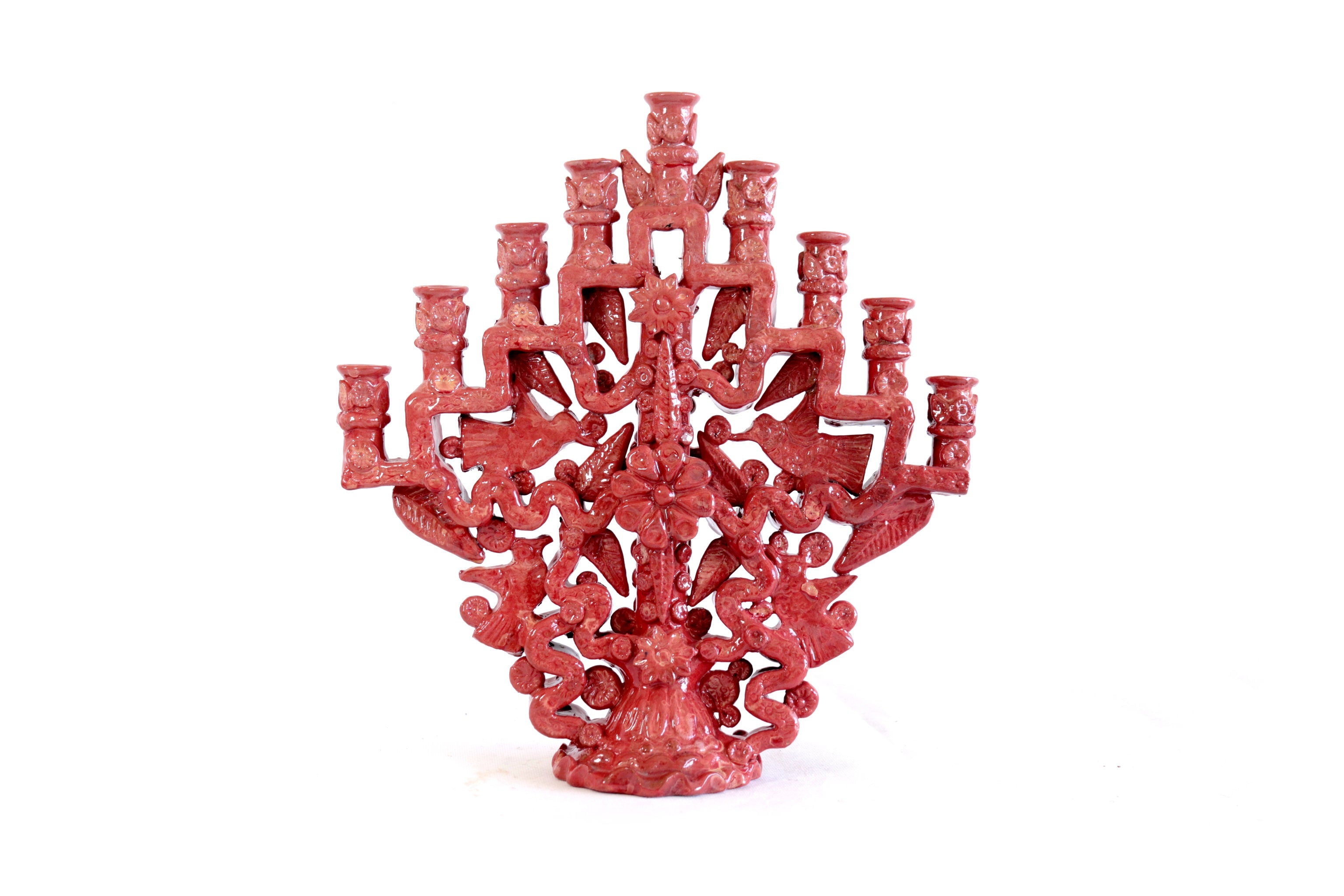 Candleholder red of 9 candles - 7 in. - Made to Order Tereri