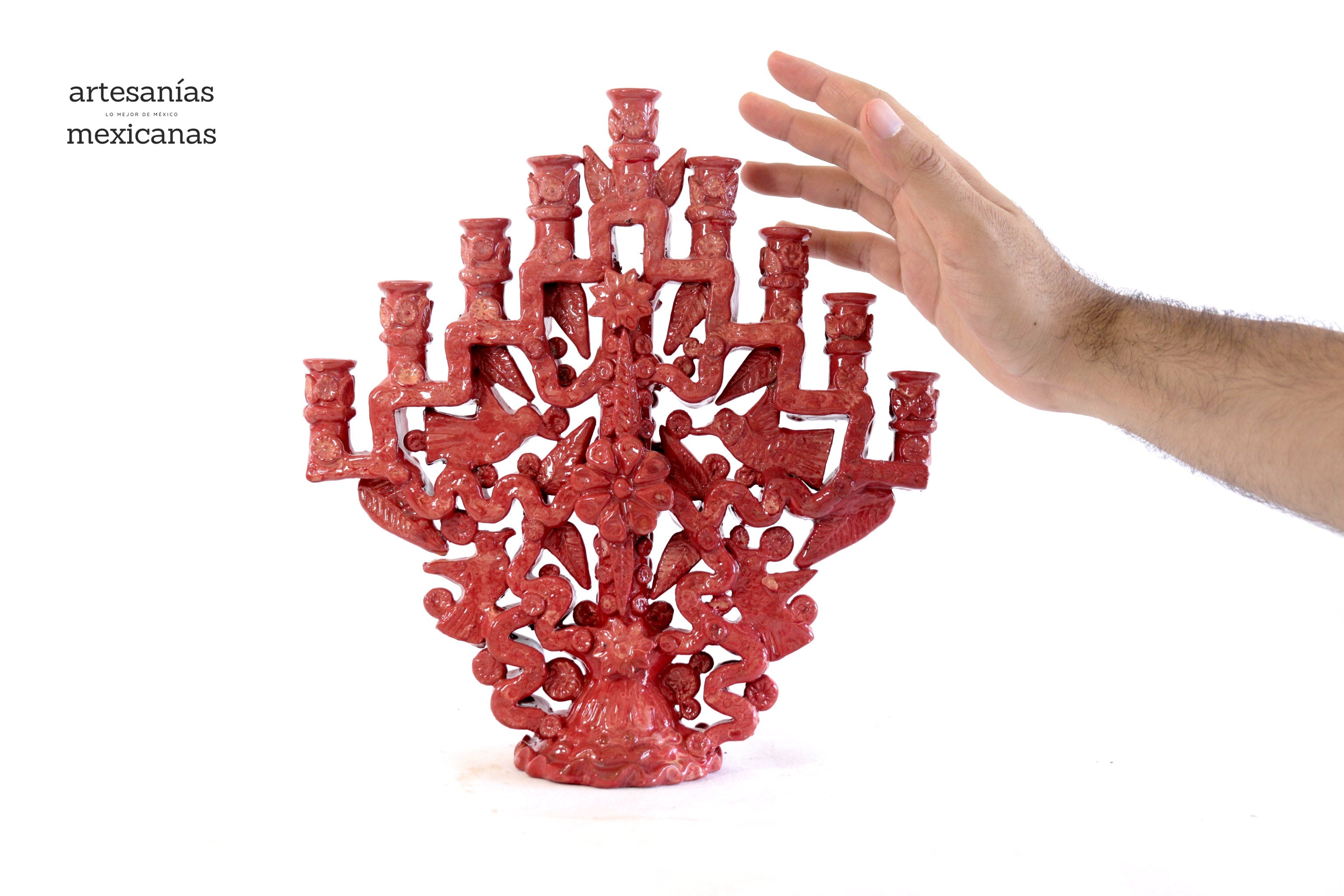 Candleholder red of 9 candles - 7 in. - Made to Order Tereri