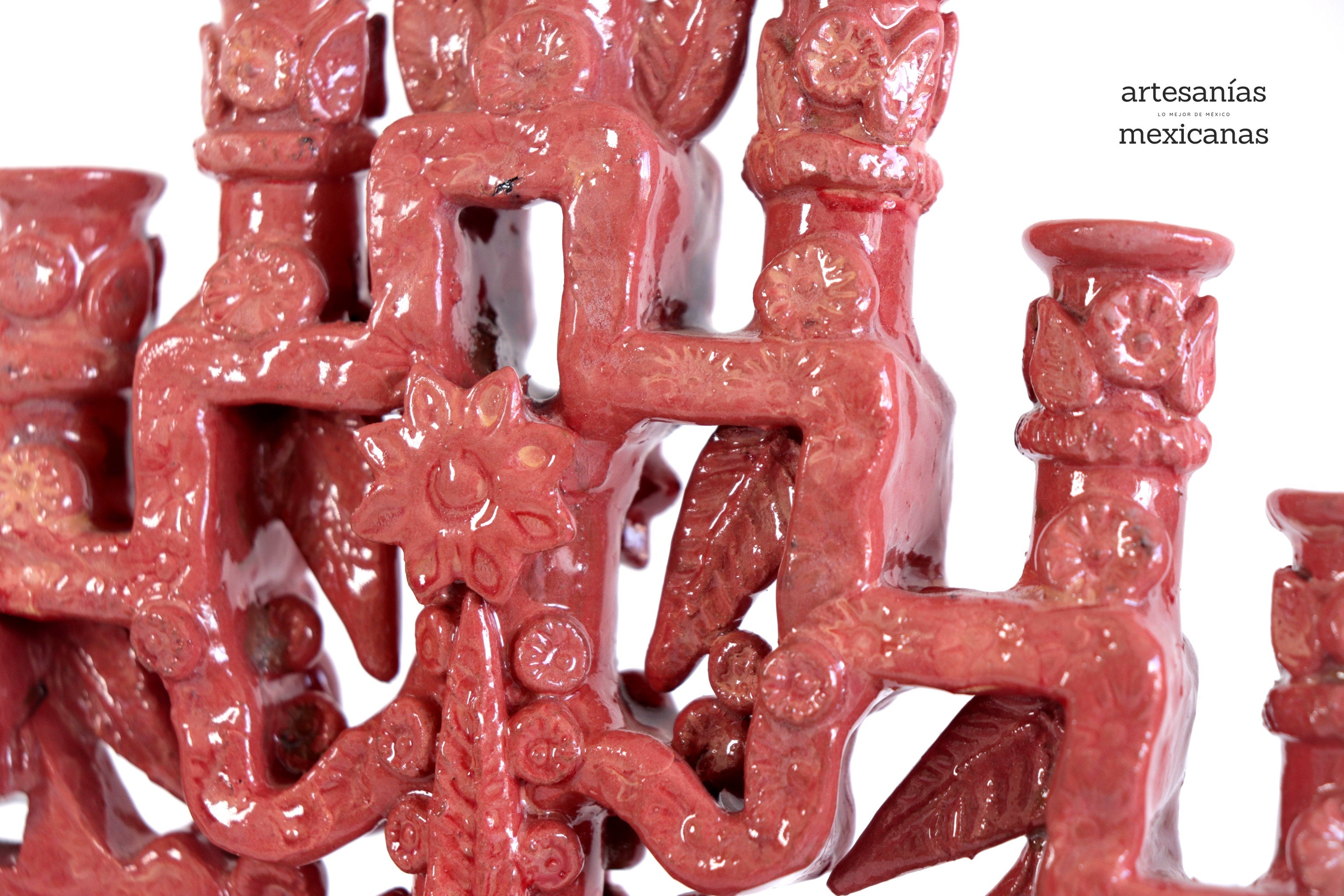 Candleholder red of 9 candles - 7 in. - Made to Order Tereri