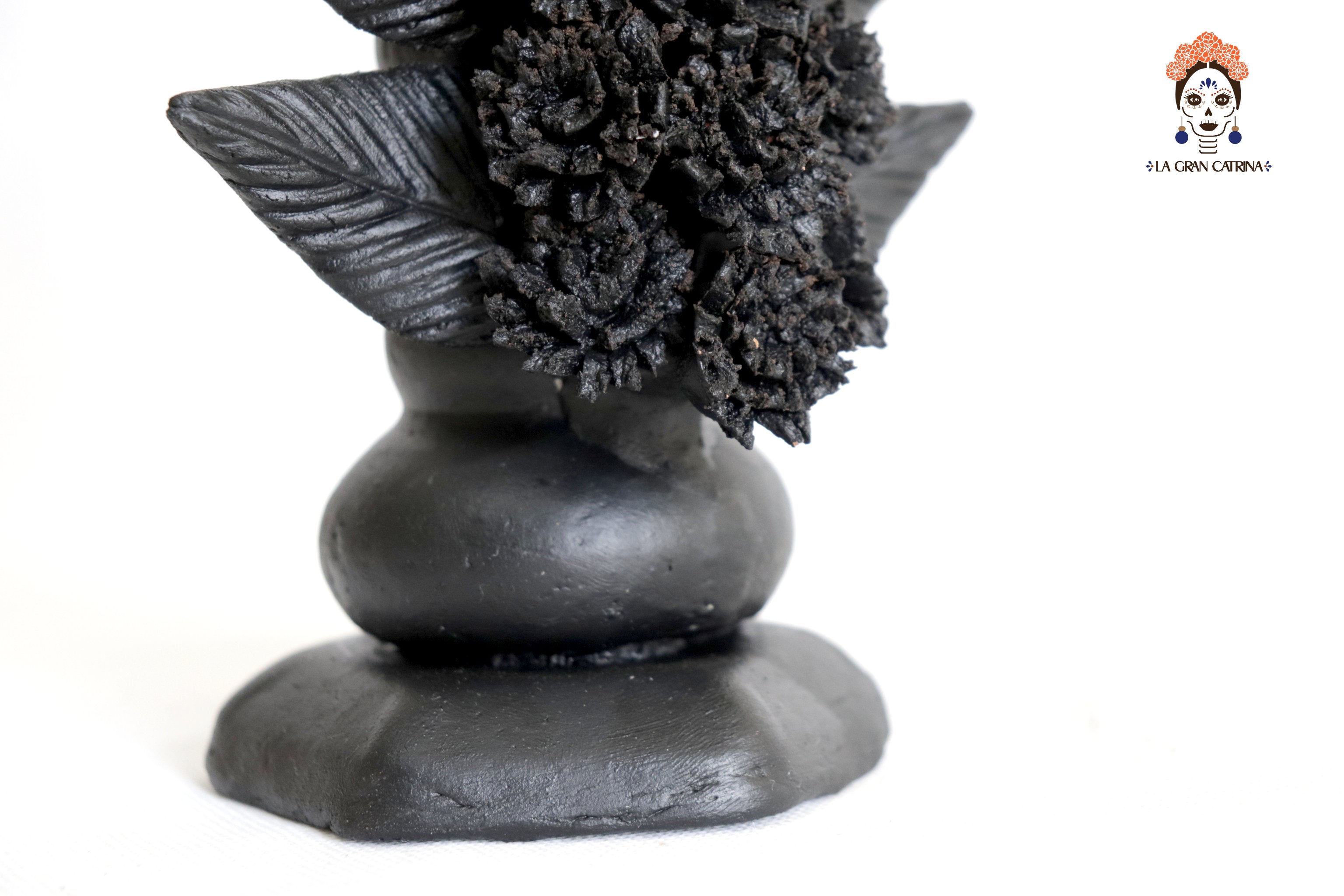 Candleholder of una candledora black clay - 11 in. Pery