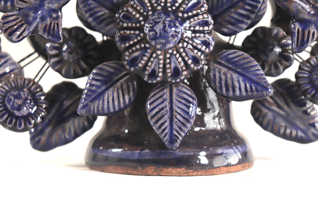 Tree of Life Medium Blue - 3 Candles - 14.5 in. Montoya