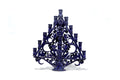 Candleholder Triangular Blue 11-Candle - Glazed Clay - 20 in. Tereri