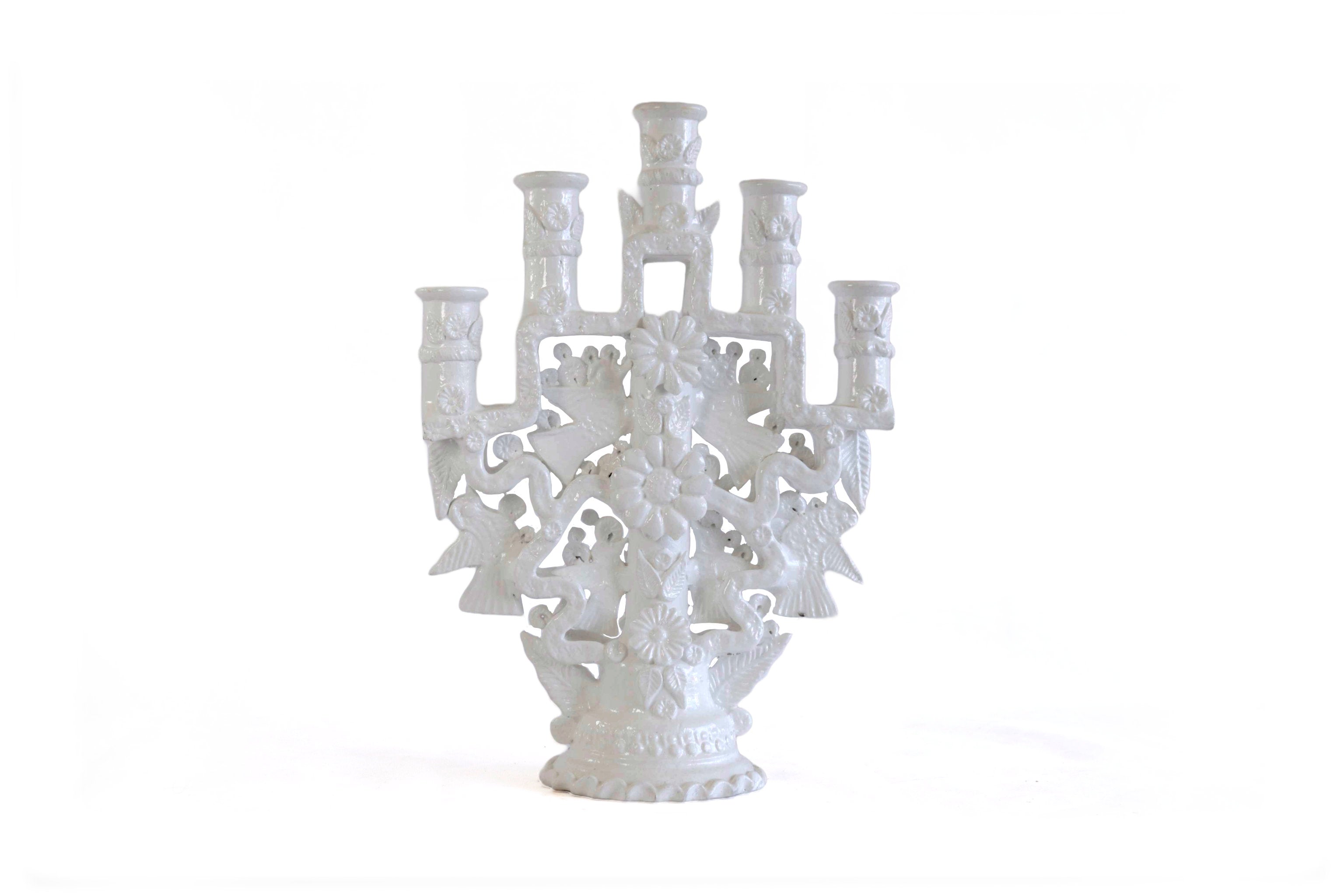 Candleholder of 5-Candle white - 10.2 in. Tereri
