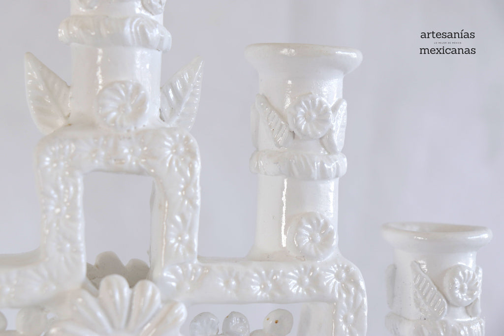 Candleholder of 5-Candle white - 10.2 in. Tereri