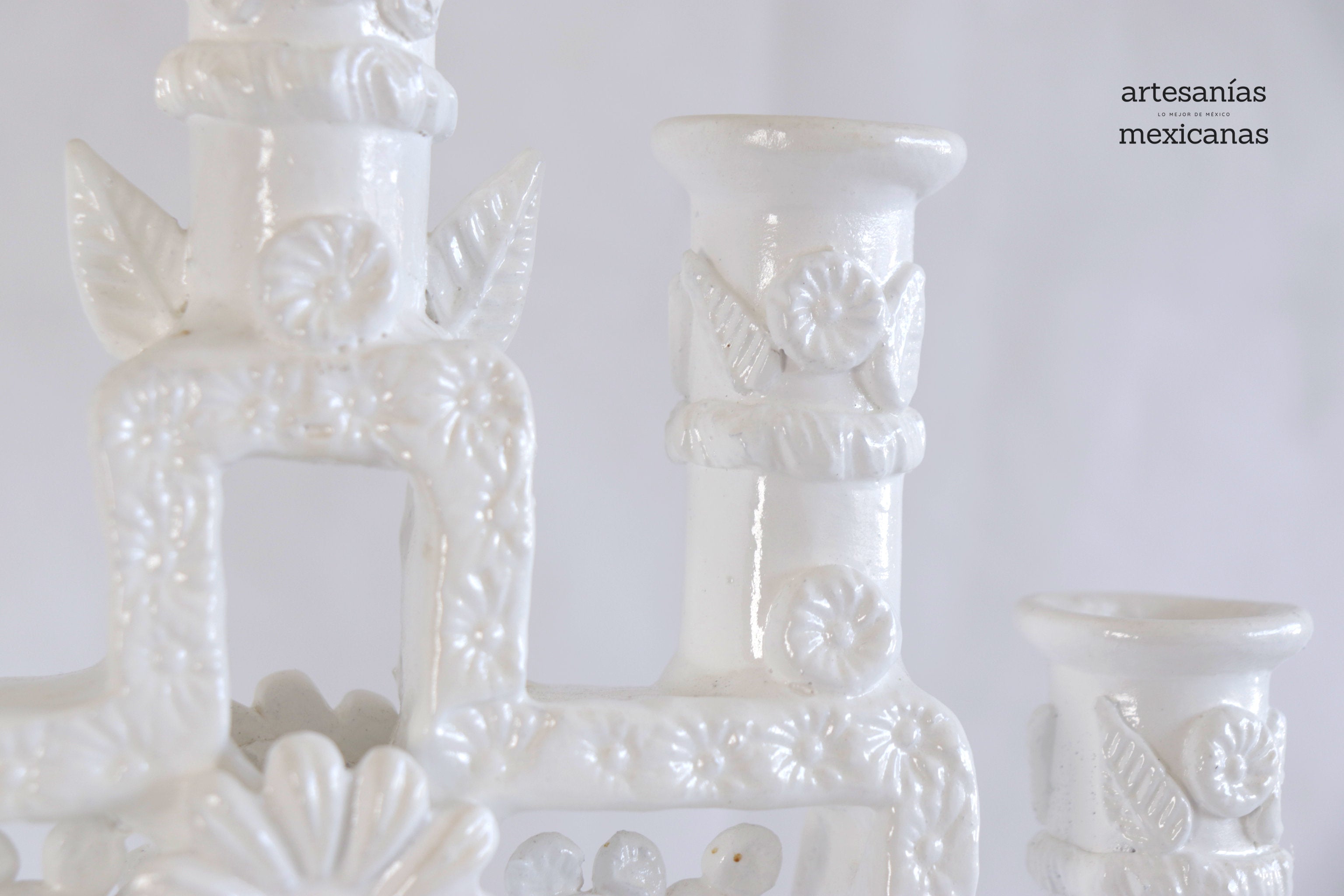Candleholder of 5-Candle white - 10.2 in. Tereri