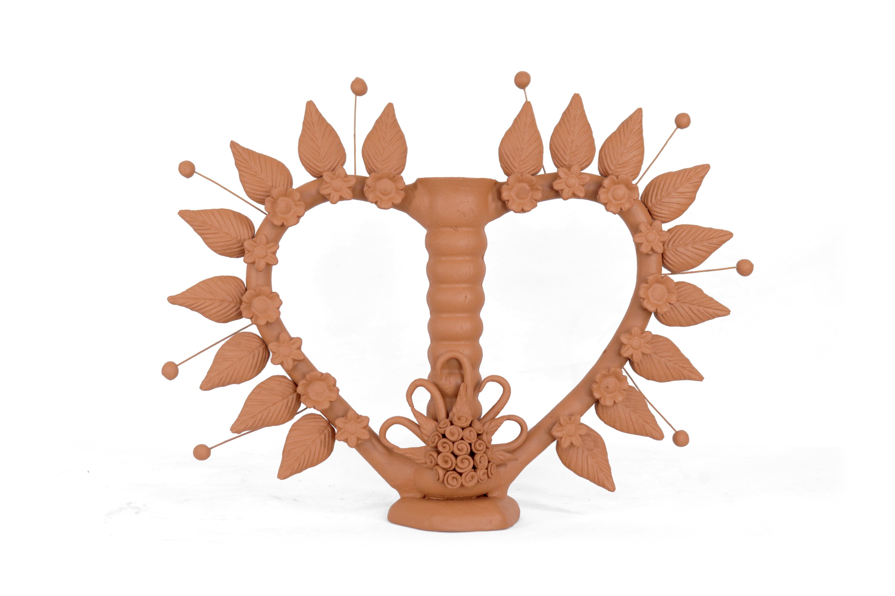 Candleholder of Clay Heart Pery