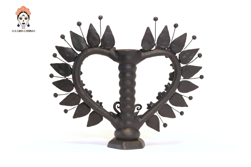 Candleholder of Heart Black Pery