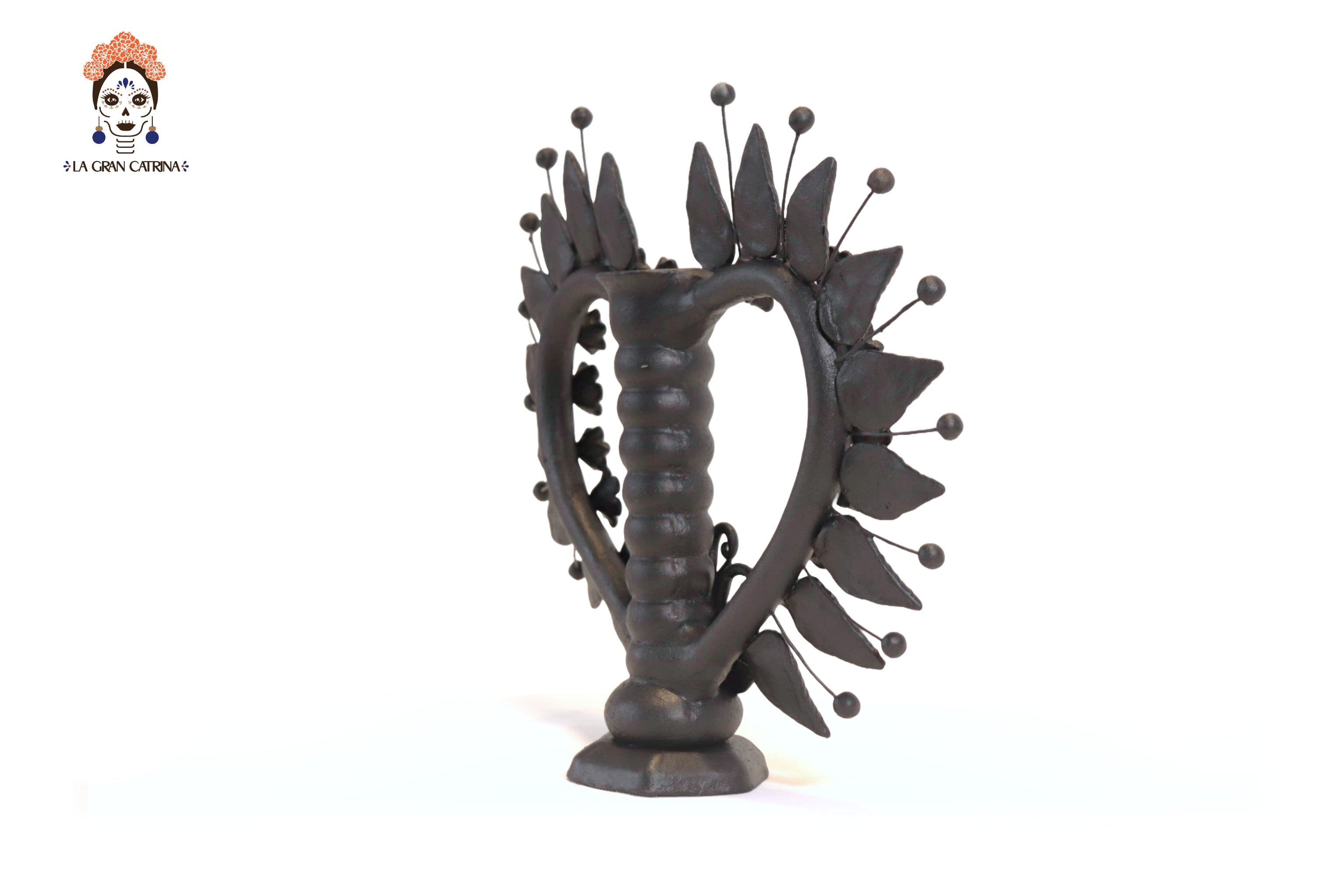 Candleholder of Heart Black Pery