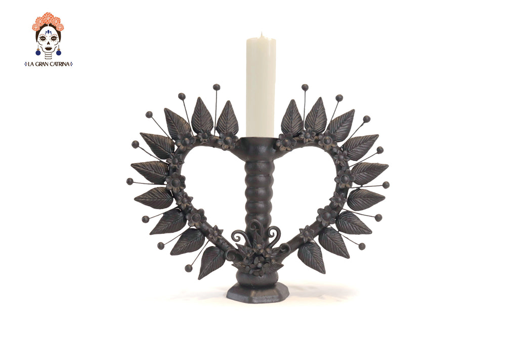Candleholder of Heart Black Pery